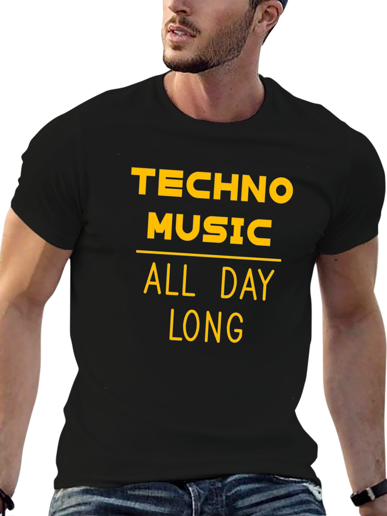Techno Music All Day Long Graphic T-Shirt