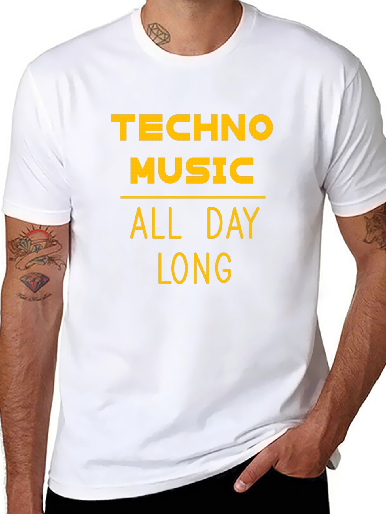 Techno Music All Day Long Graphic T-Shirt