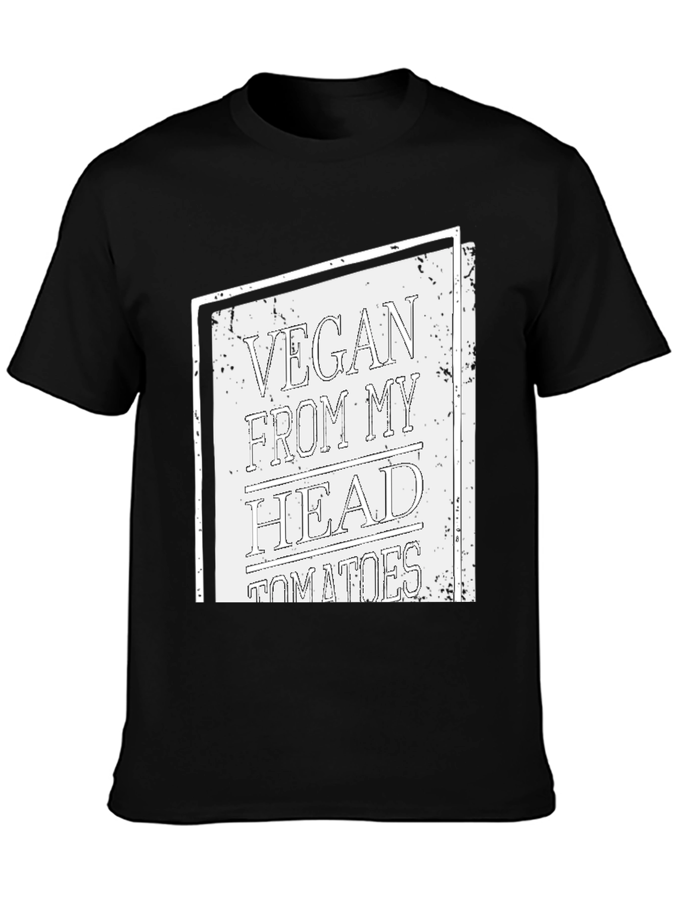Vegan From My Head Tomatoes T-Shirt - Black