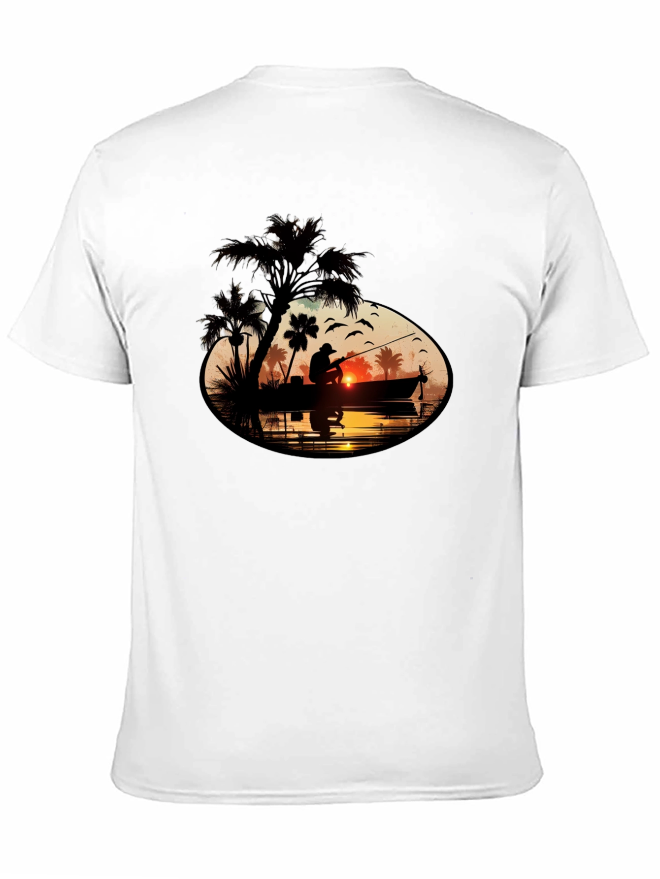 Sunset Fisherman Graphic Tee