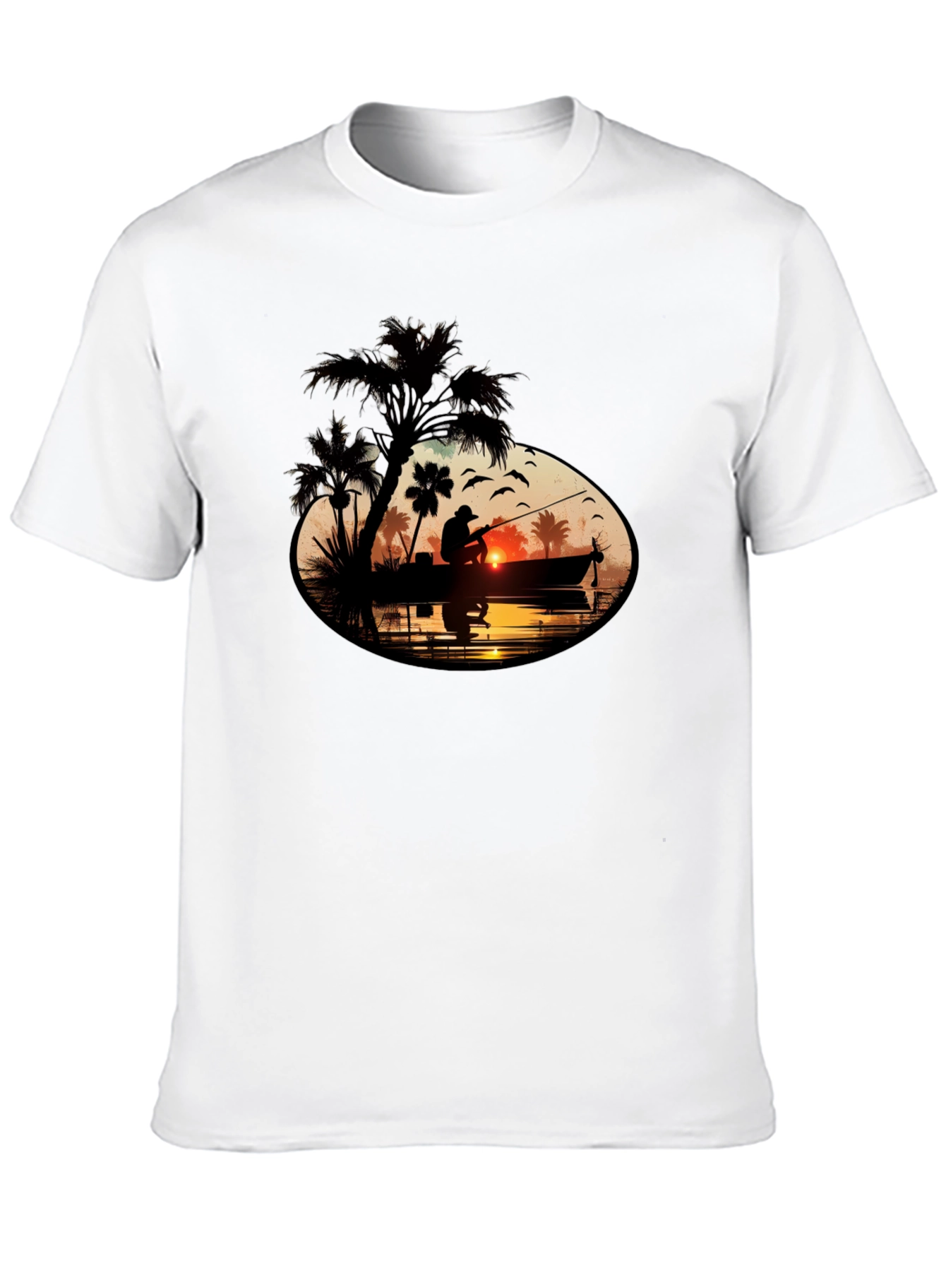 Sunset Fisherman Graphic Tee