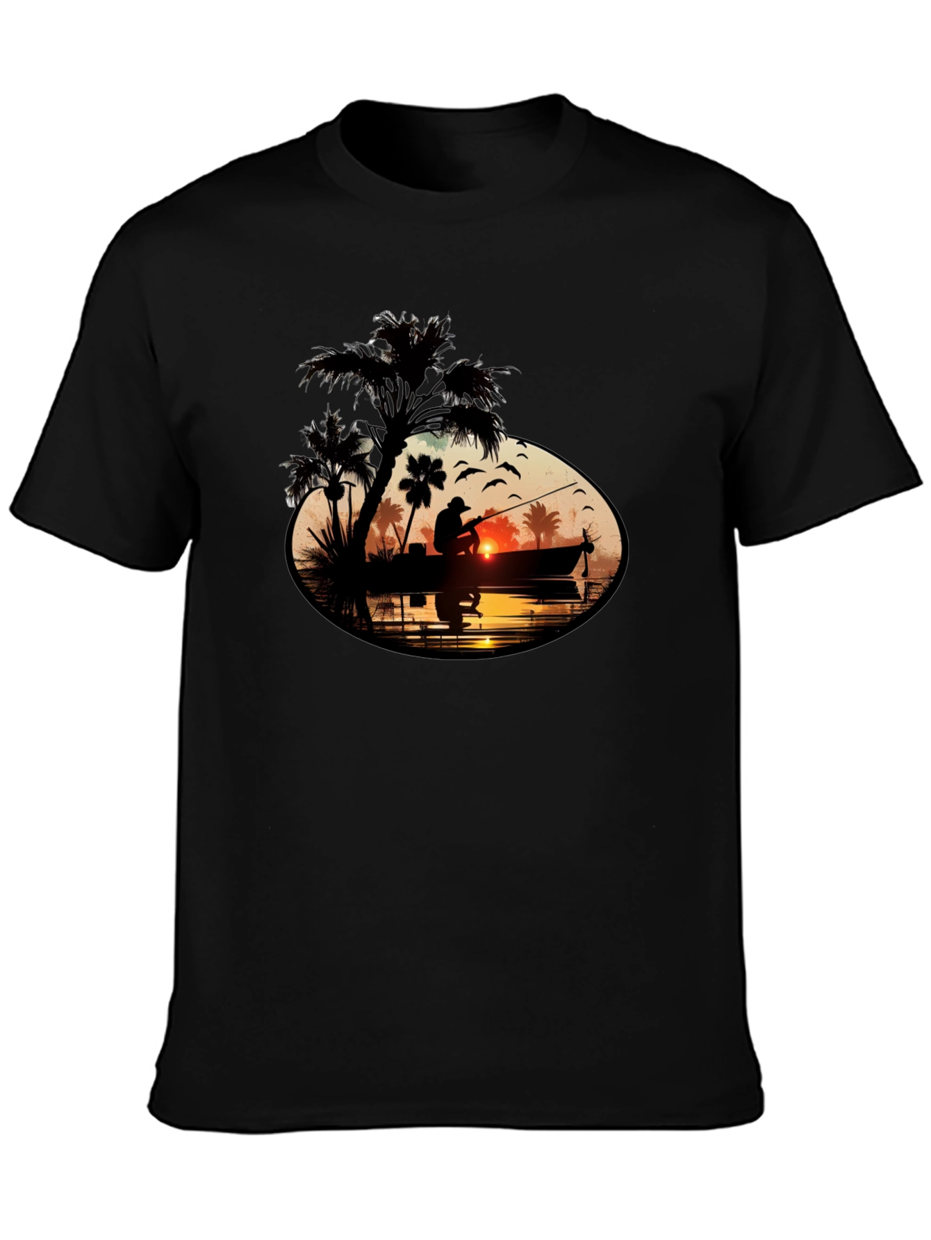 Sunset Fisherman Graphic Tee