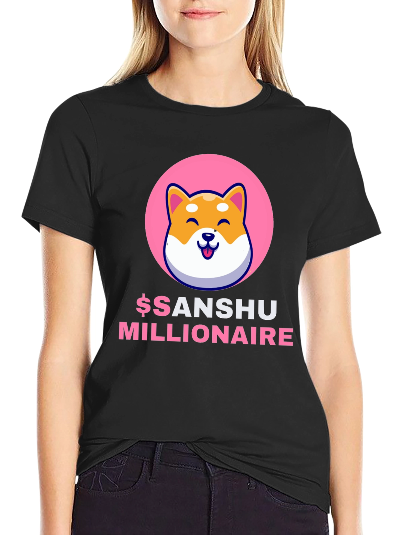 Sanshu Inu Millionaire Graphic Tee - Black