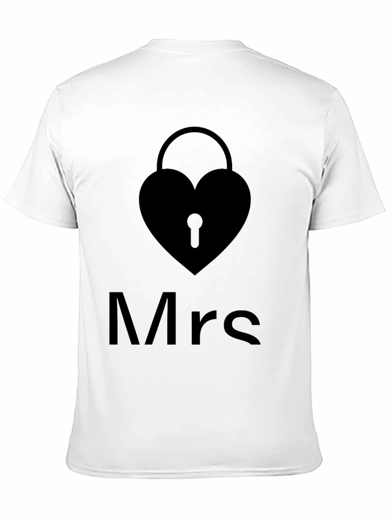 Mrs. Heart Lock Black T-Shirt - Stylish Couples Apparel