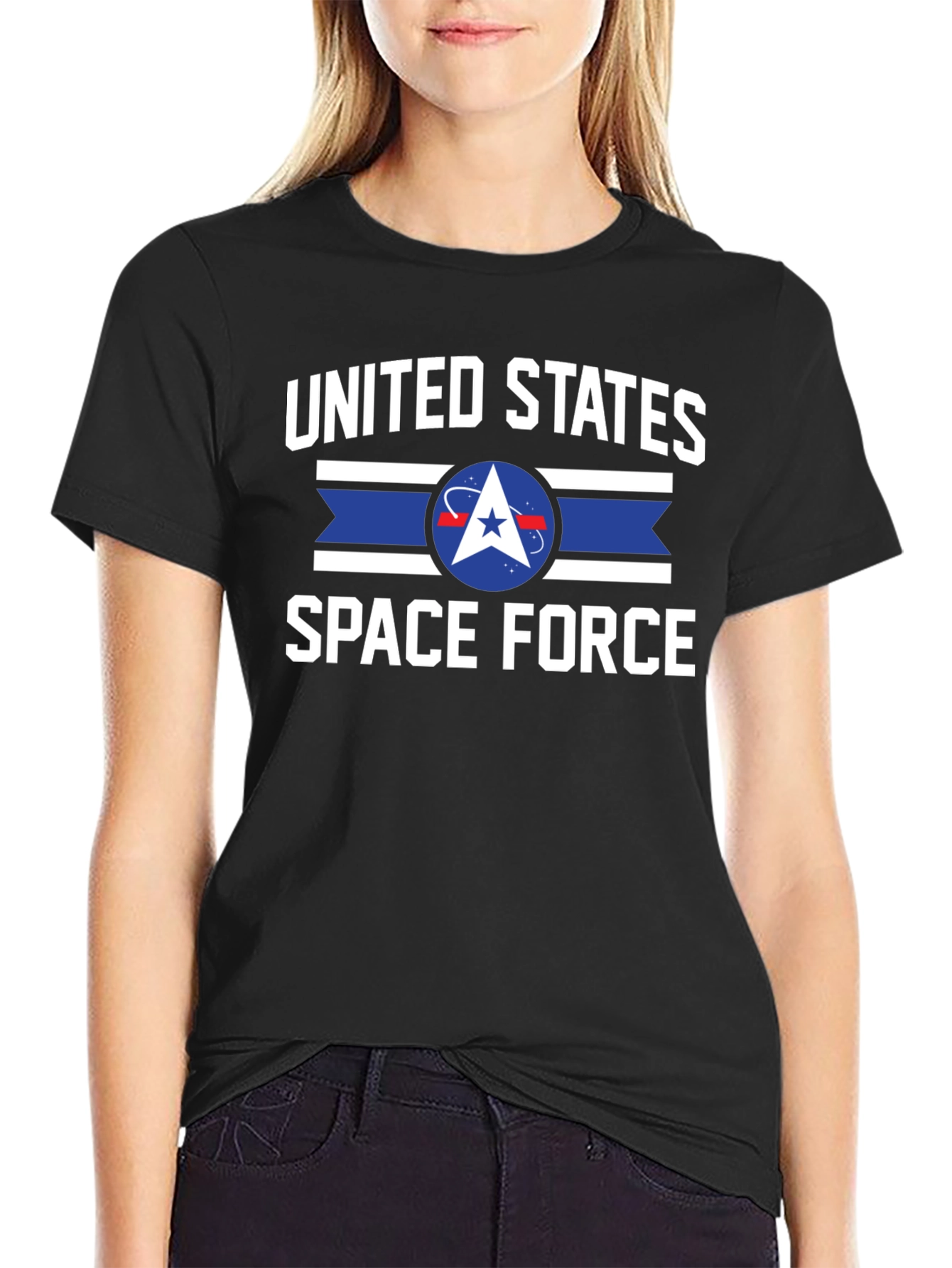 United States Space Force Black Graphic Tee
