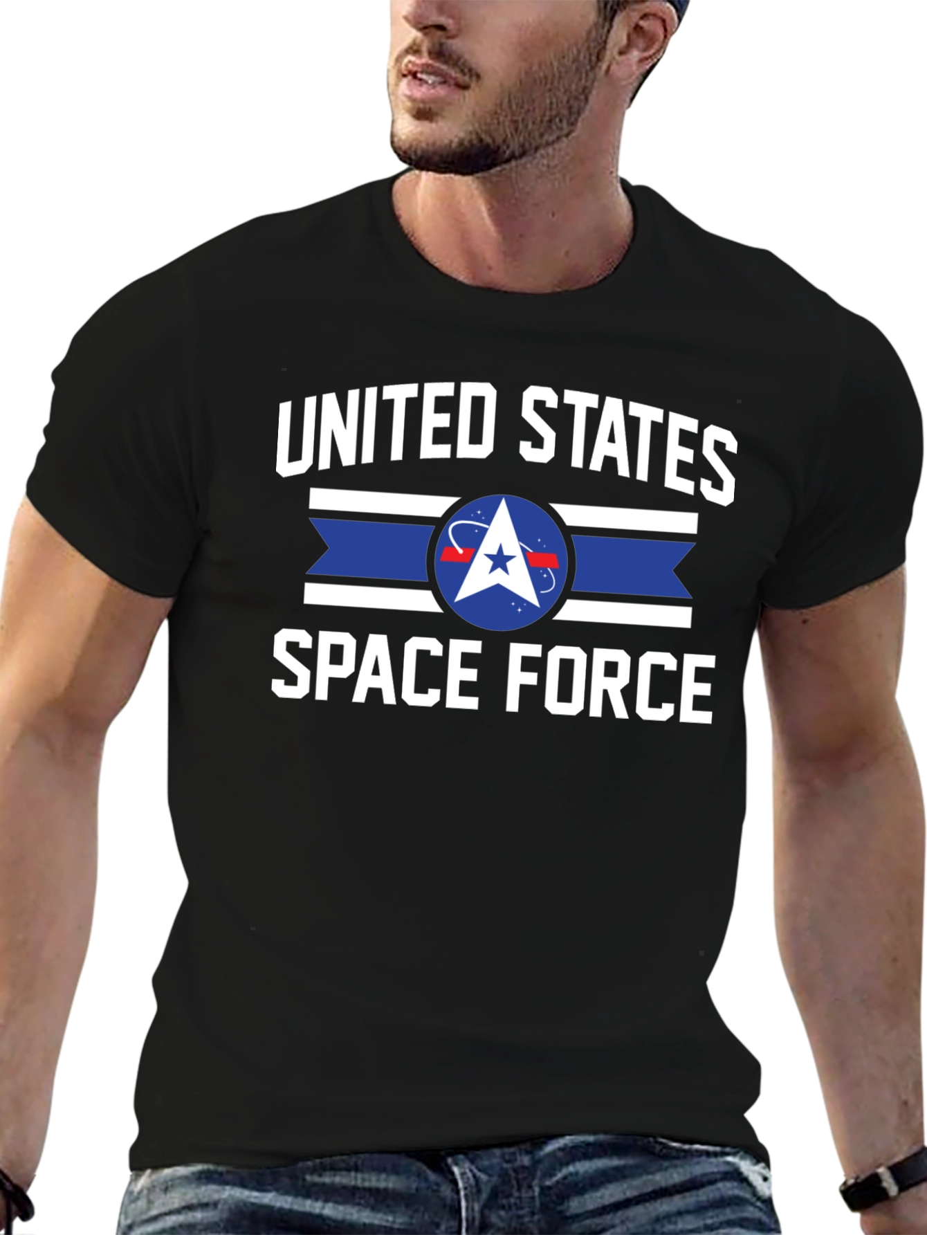 United States Space Force Black Graphic Tee