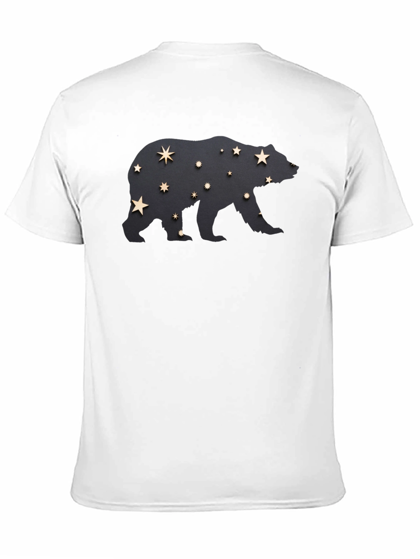 Starry Bear Graphic Tee - Black Cotton Comfort