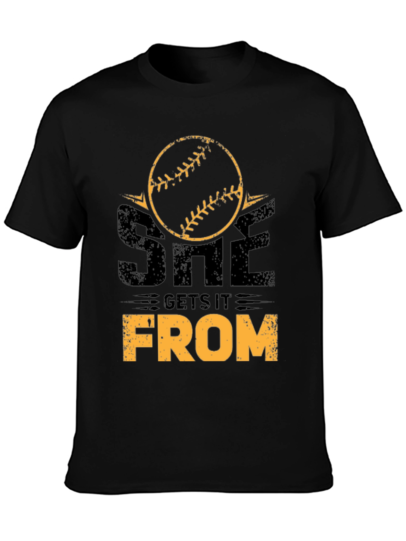 She Gets It From T-Shirt Baseball Mom