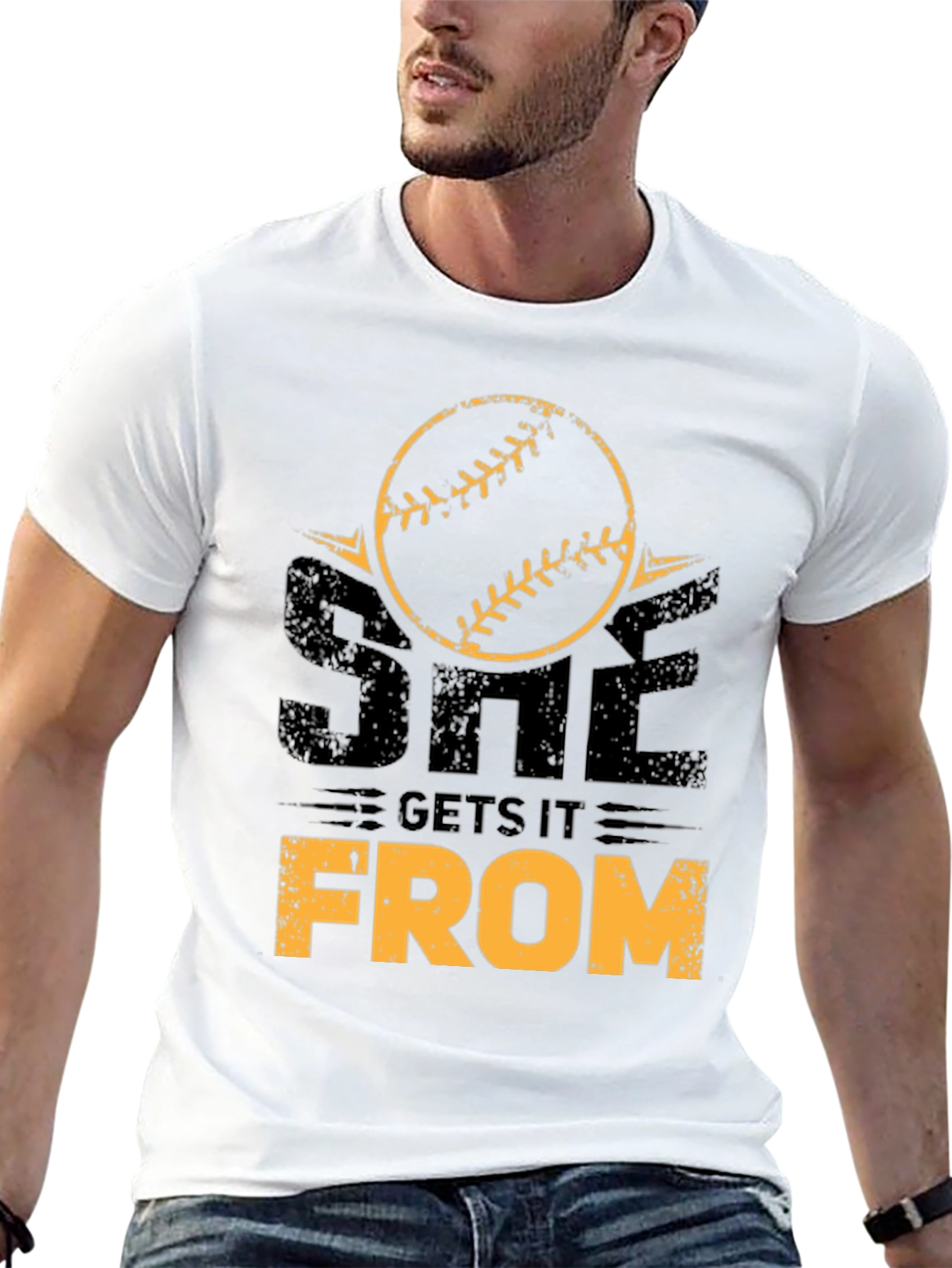 She Gets It From T-Shirt Baseball Mom