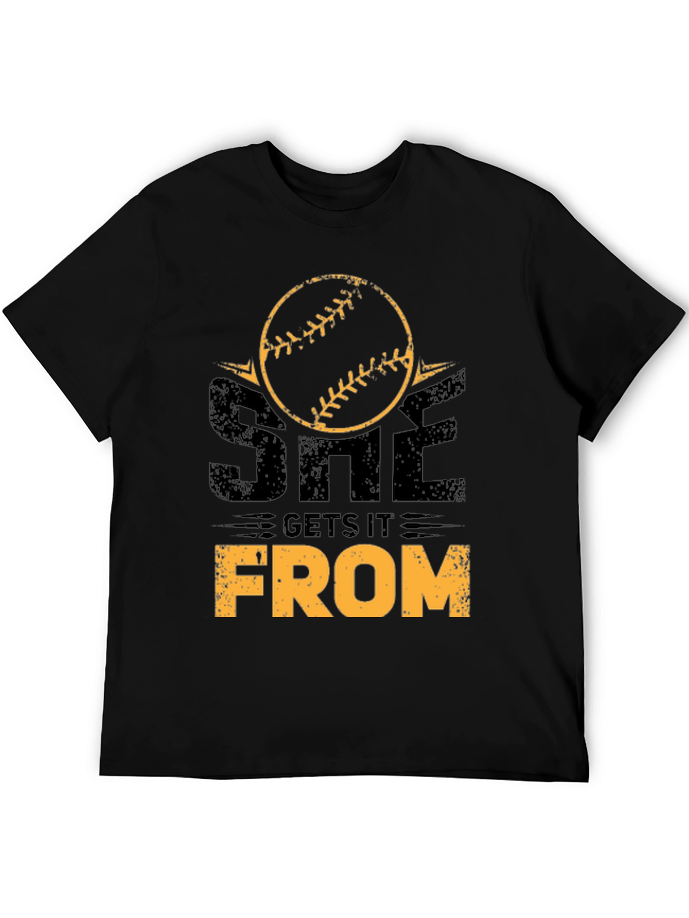 She Gets It From T-Shirt Baseball Mom