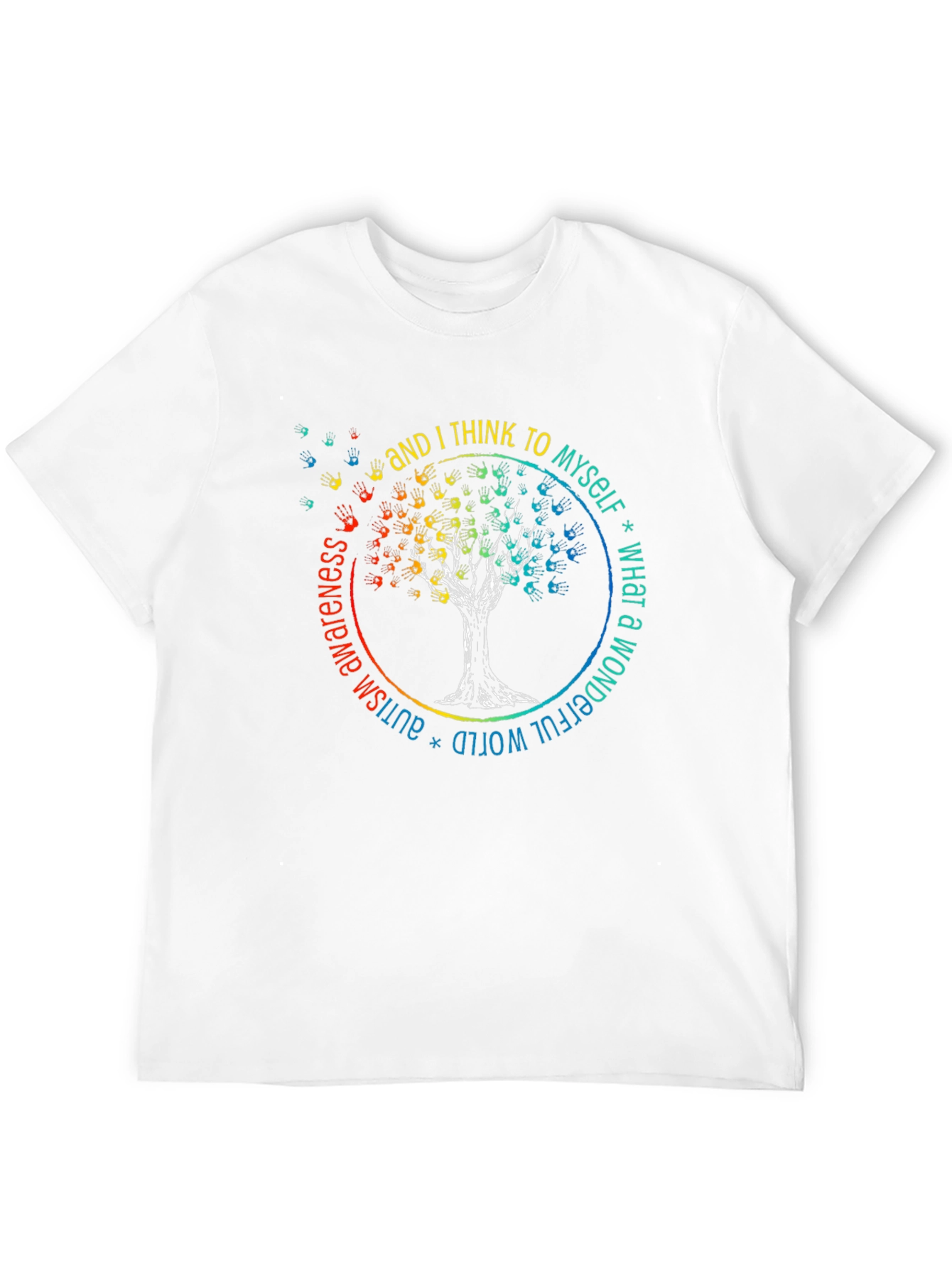 Autism Awareness T-Shirt - Wonderful World Tree Design