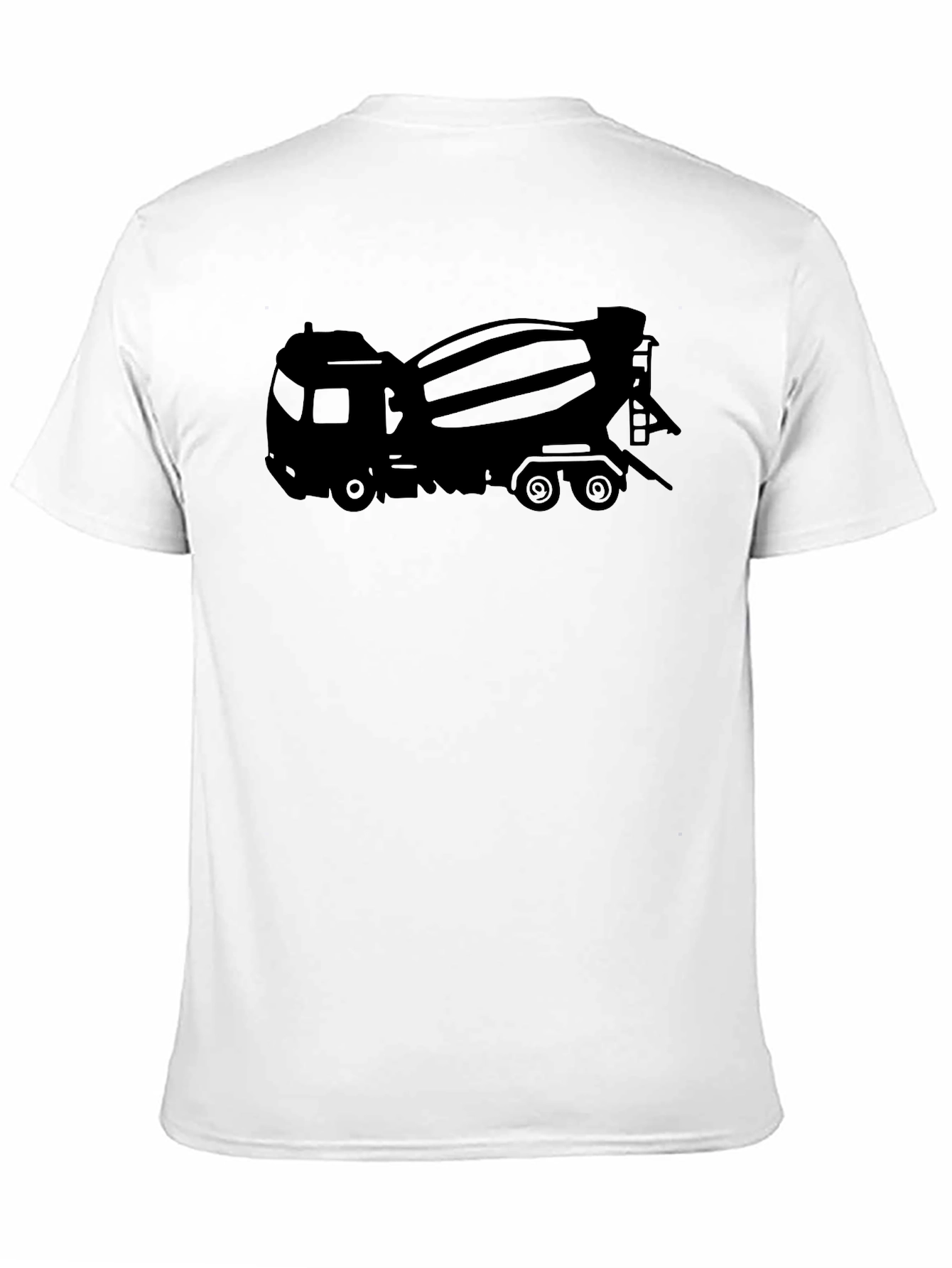 Cement Truck Graphic Tee - Black Cotton Blend T-Shirt