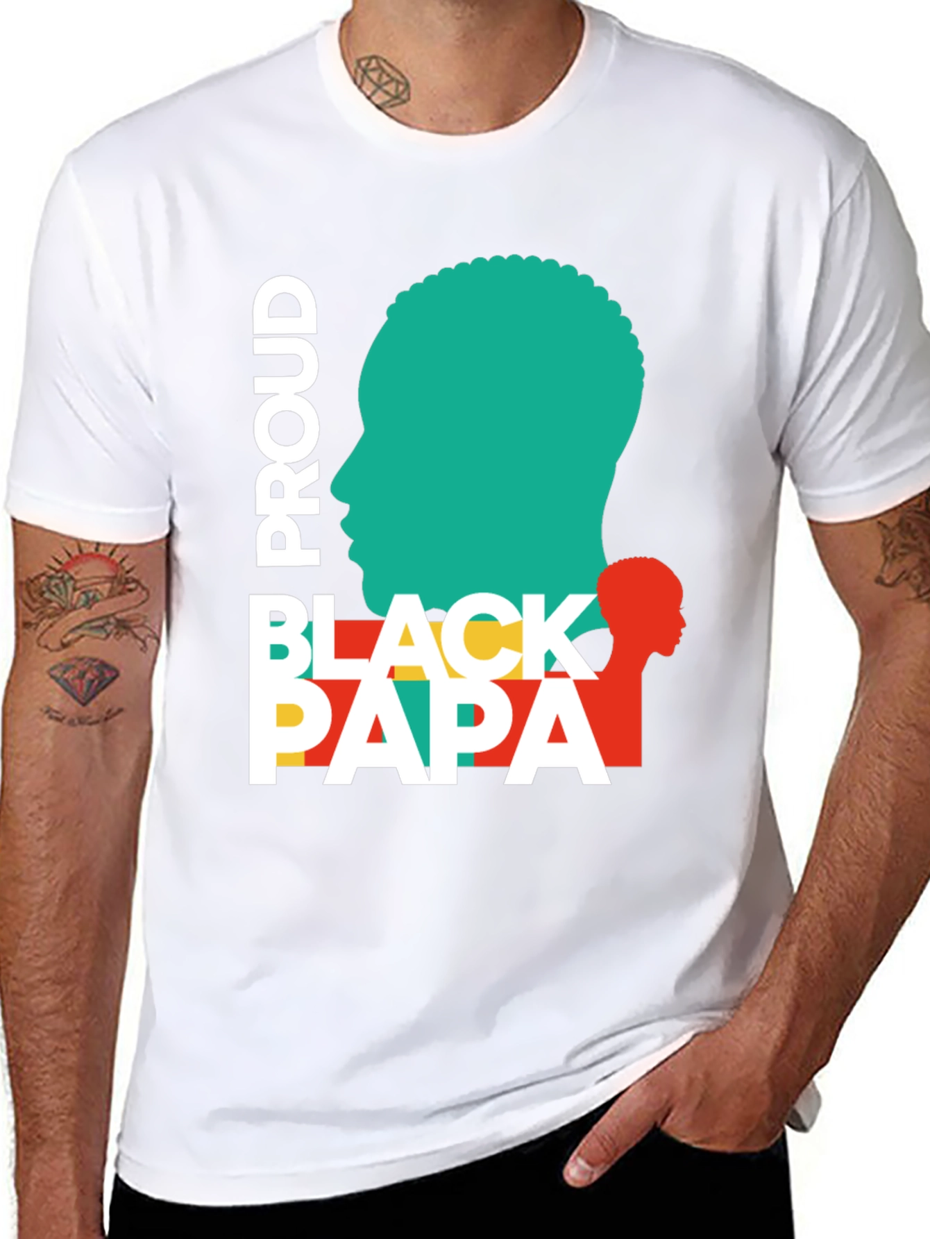 Proud Black Papa T-Shirt - Stylish Fathers Day Apparel