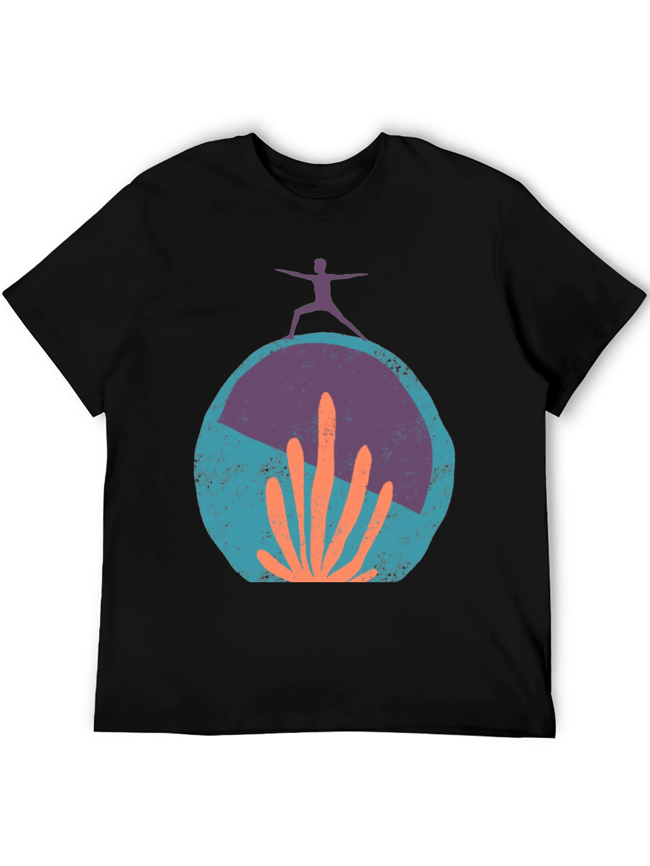 Yoga Cactus Graphic Tee - Black Cotton Blend