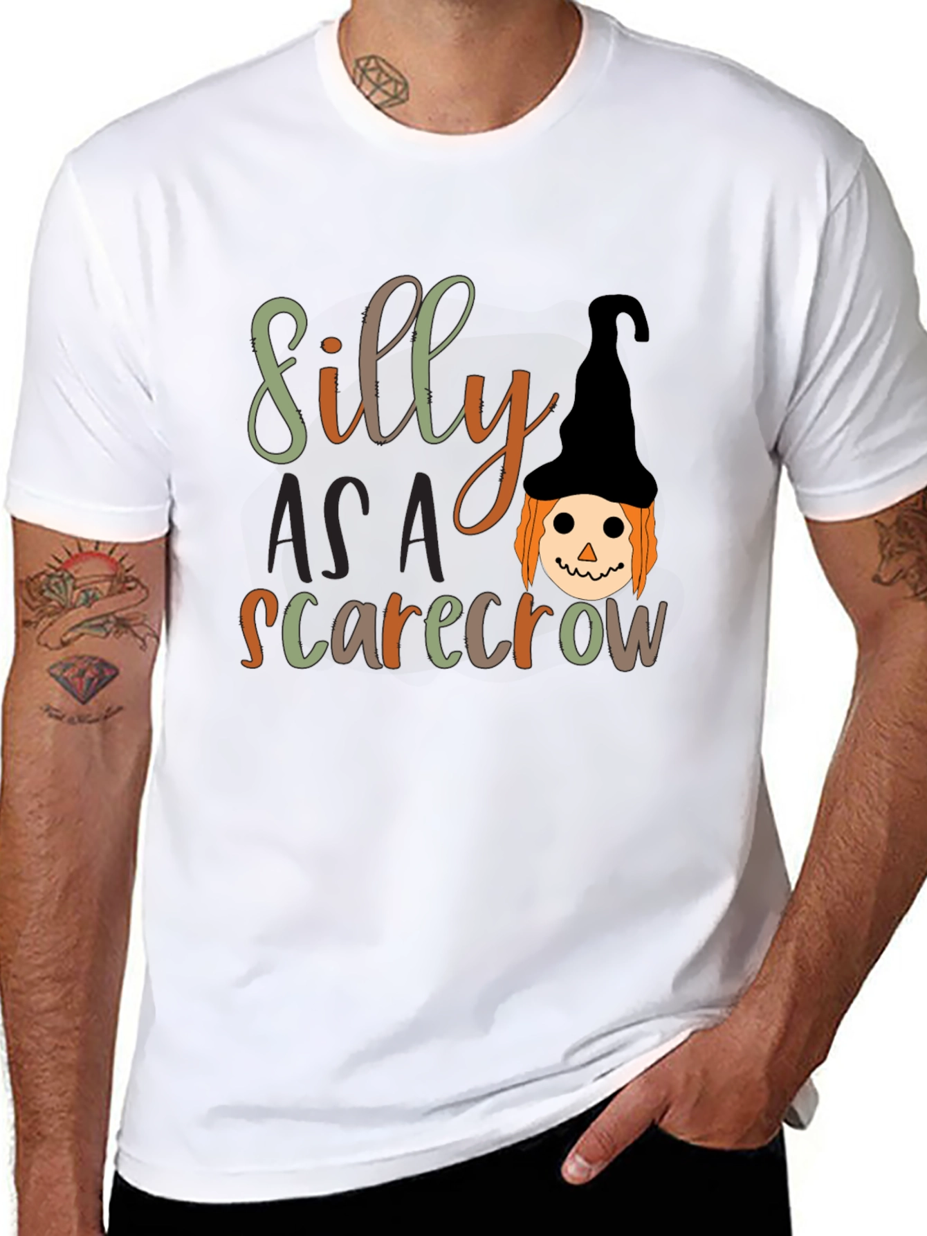 Silly Scarecrow Graphic Tee - Halloween T-Shirt