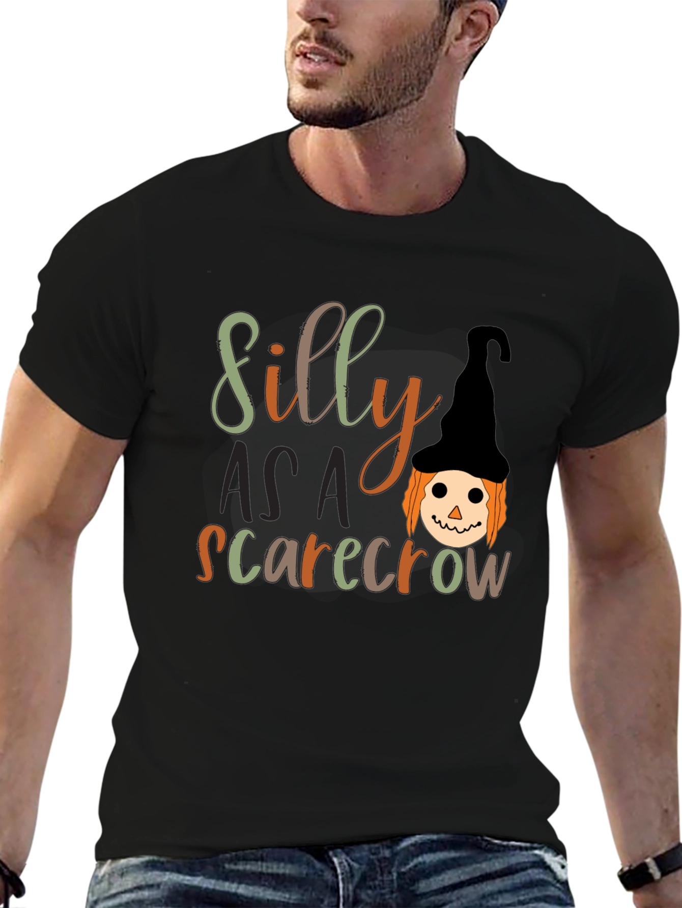 Silly Scarecrow Graphic Tee - Halloween T-Shirt