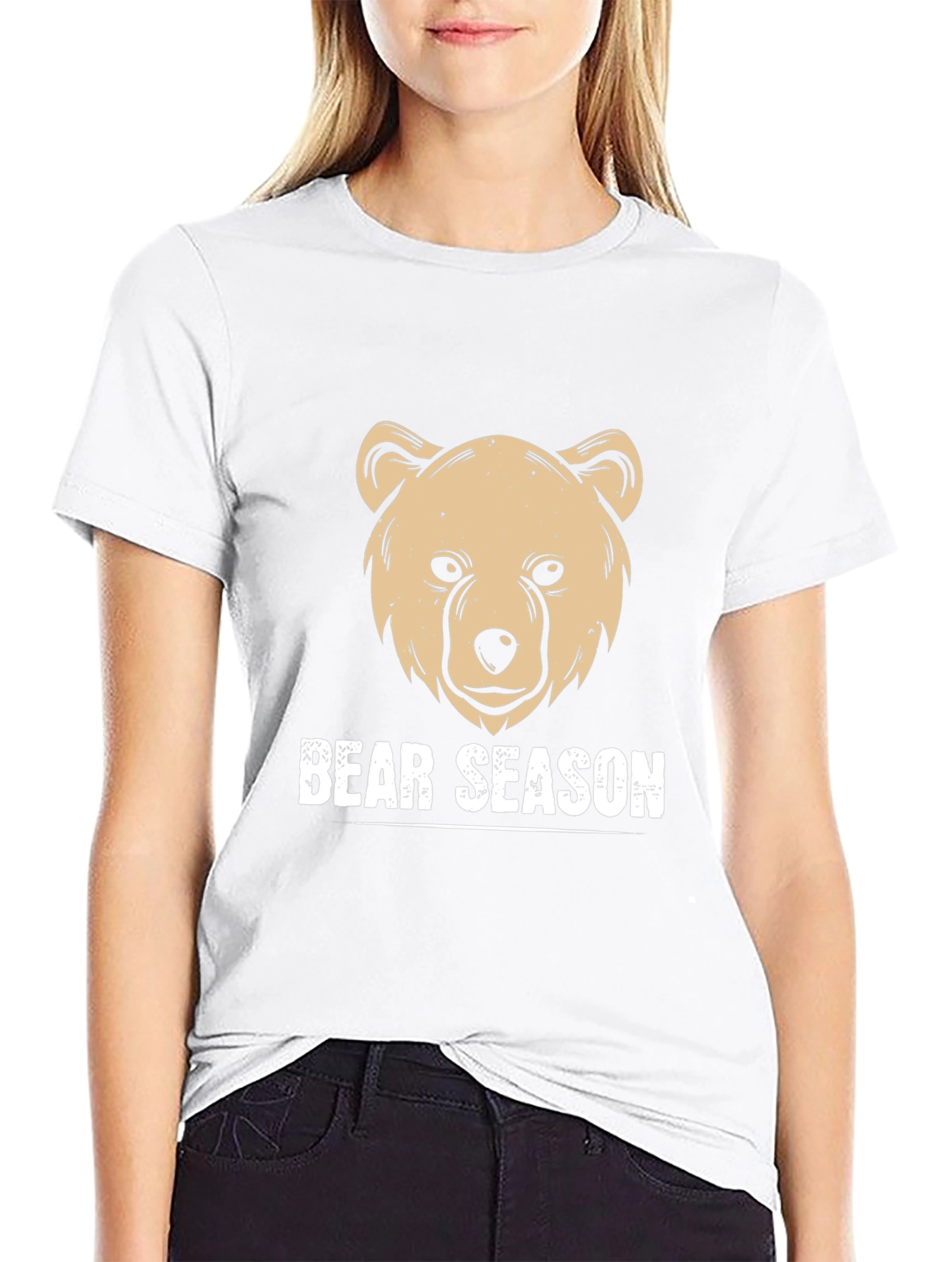 Bear Season Graphic T-Shirt - Black Casual Wear