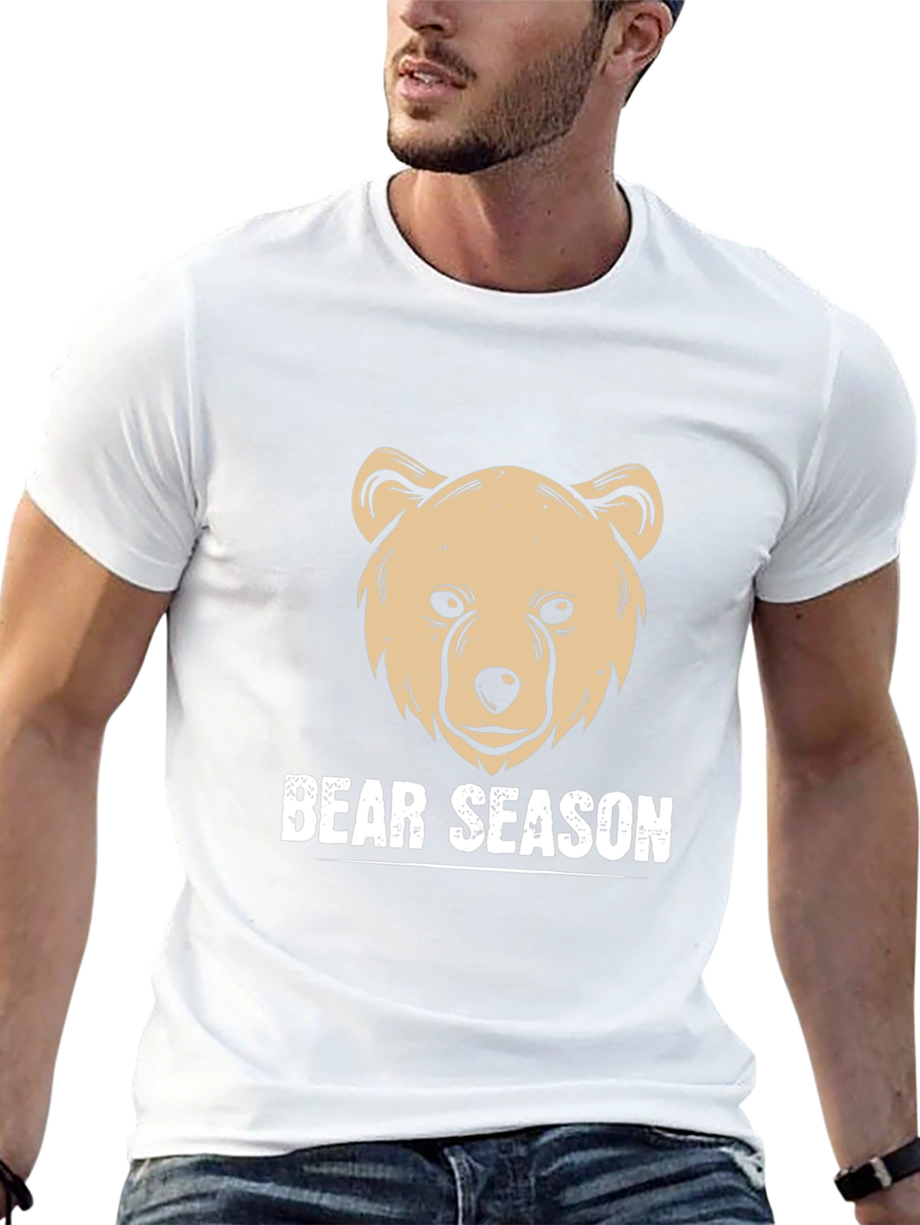 Bear Season Graphic T-Shirt - Black Casual Wear