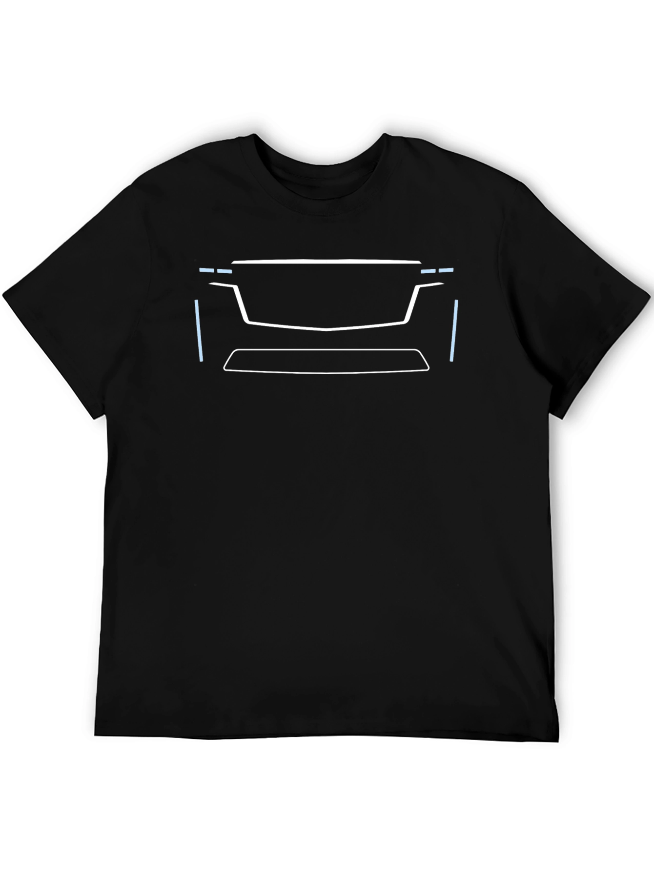 Geometric Car Outline Black T-Shirt