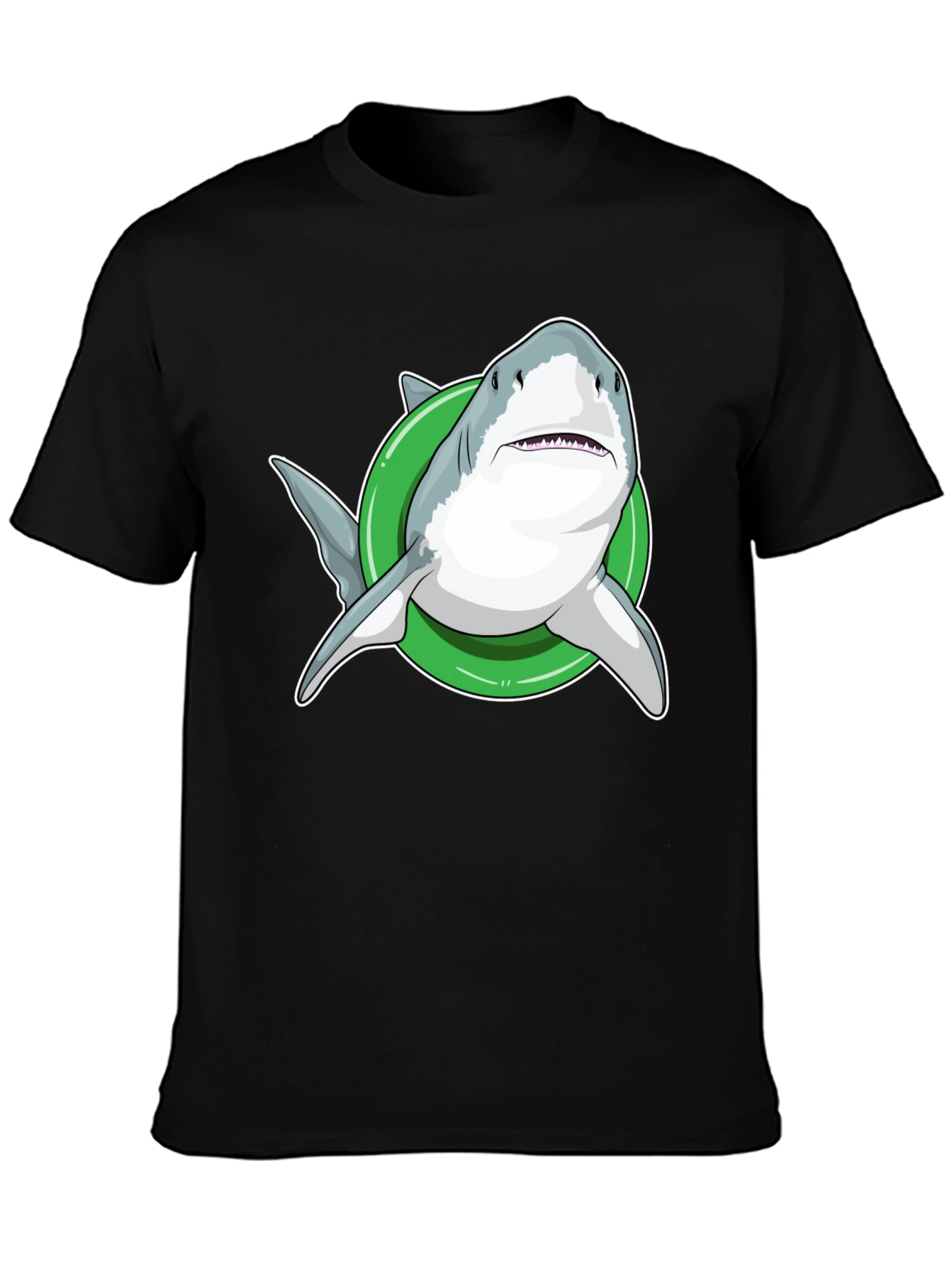 Shark Inflatable Ring Black T-Shirt