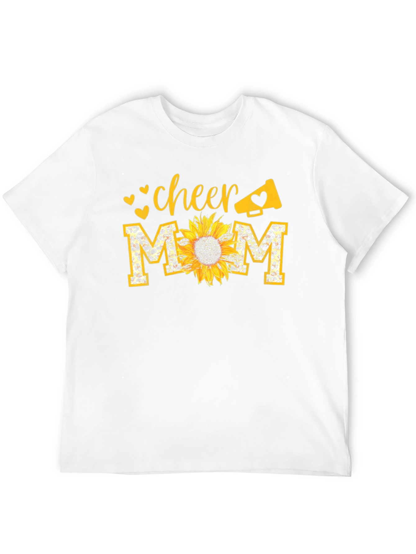 Cheer Mom Sunflower Graphic Tee - Black