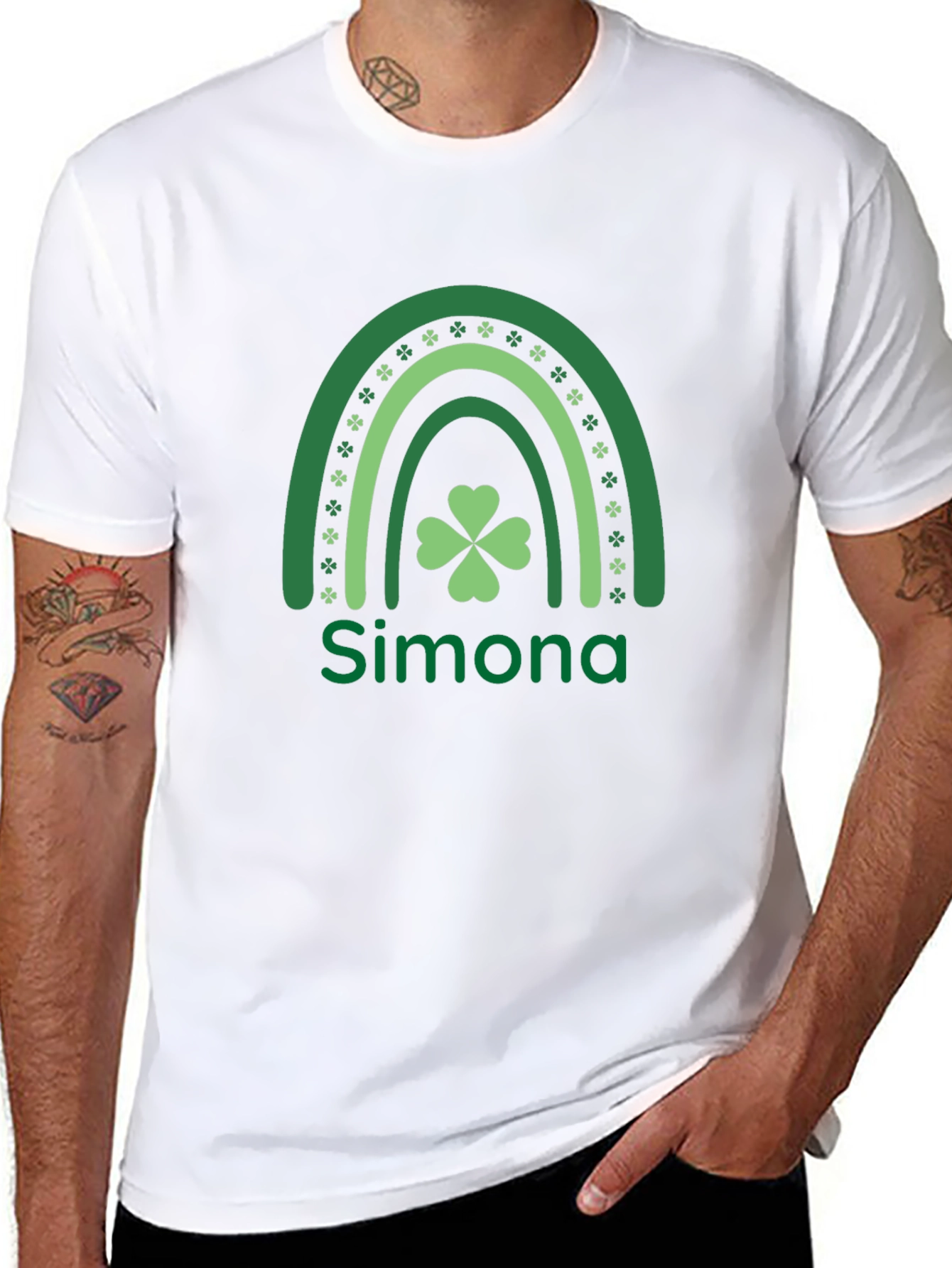 Simona St. Patricks Day Rainbow Clover T-Shirt