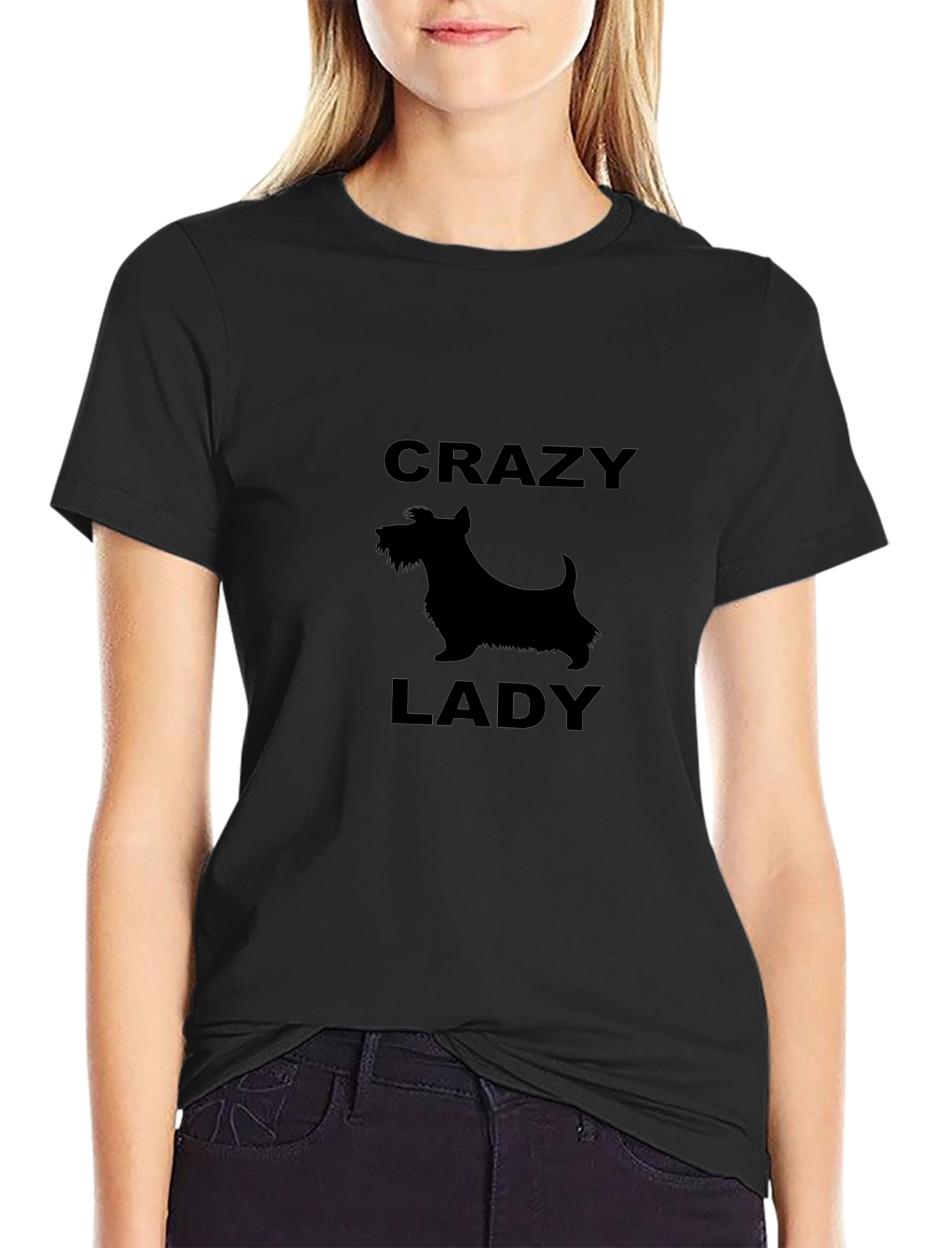 Crazy Dog Lady T-Shirt - Black