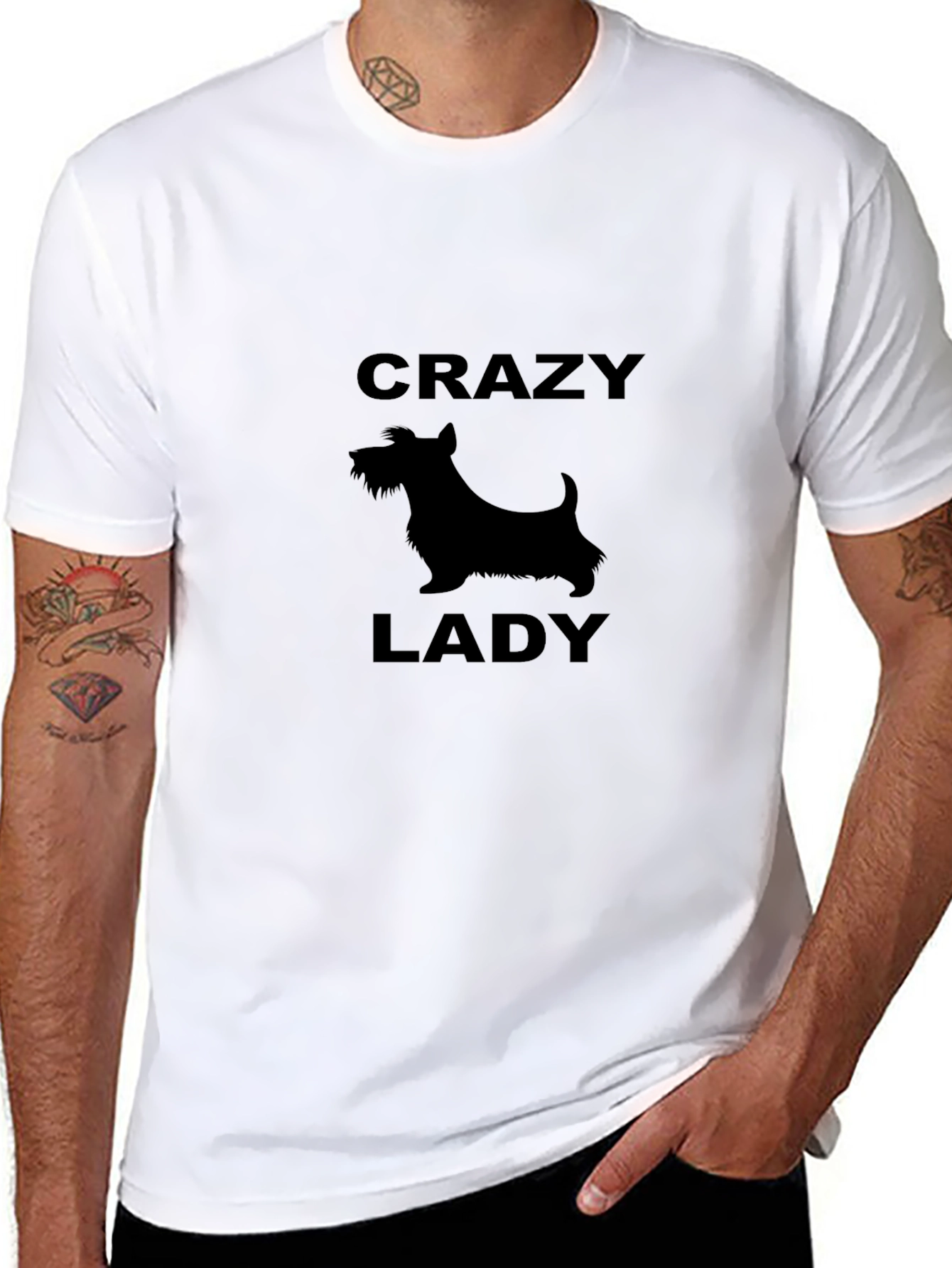 Crazy Dog Lady T-Shirt - Black