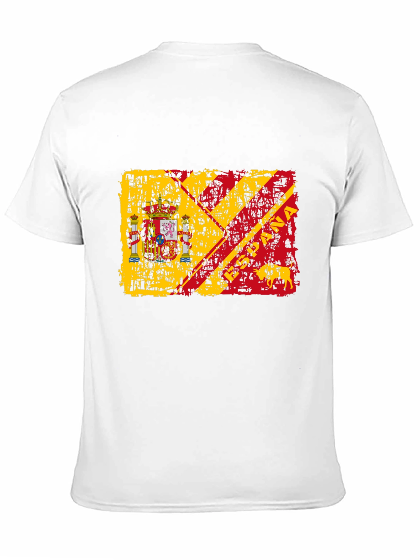 Spain Flag Graphic Print Mens T-Shirt