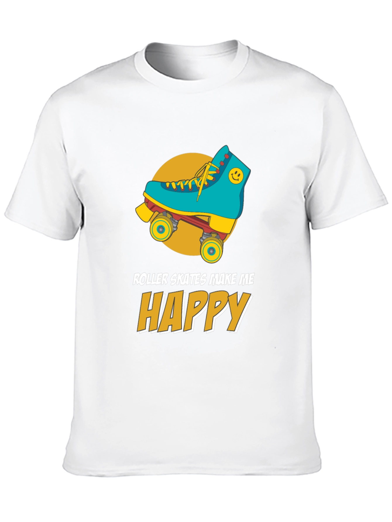 Roller Skates Happy Graphic T-Shirt