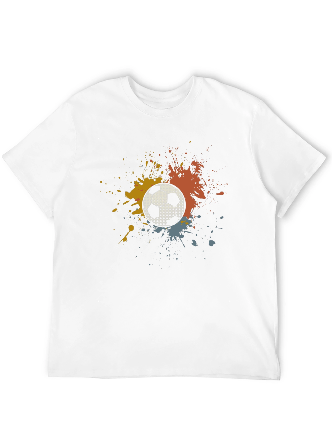 Soccer Ball Splatter T-Shirt - Black Cotton Tee