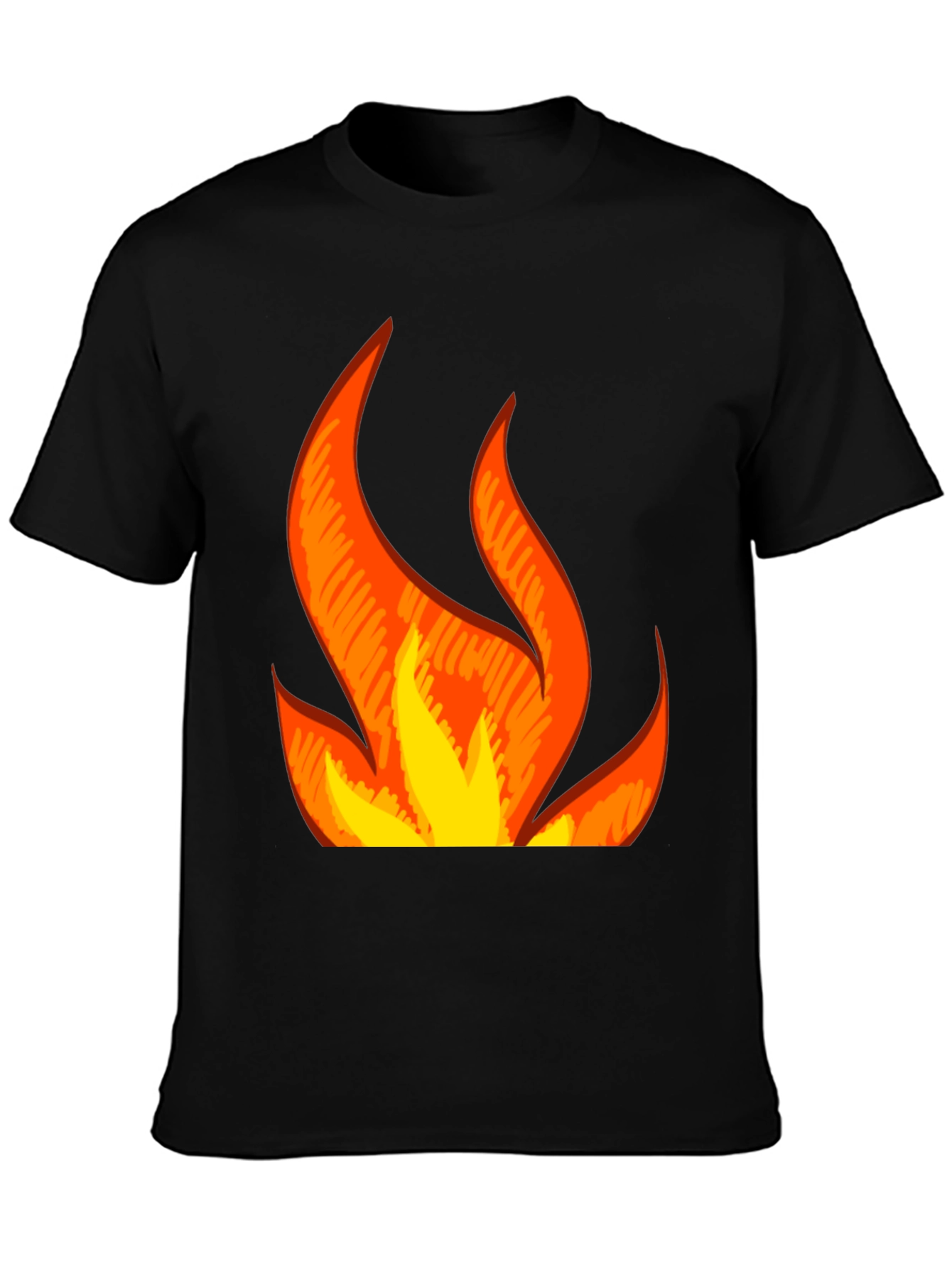 Flaming Hot Graphic Tee - Black Cotton Blend