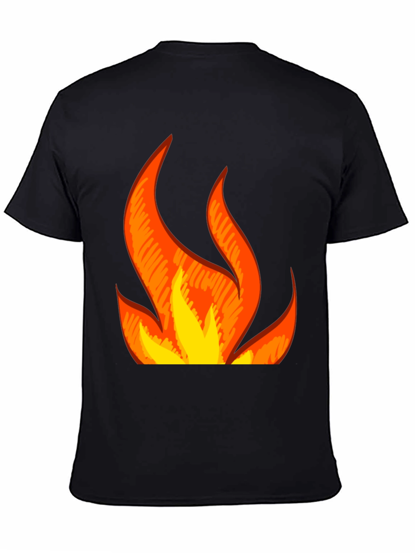 Flaming Hot Graphic Tee - Black Cotton Blend
