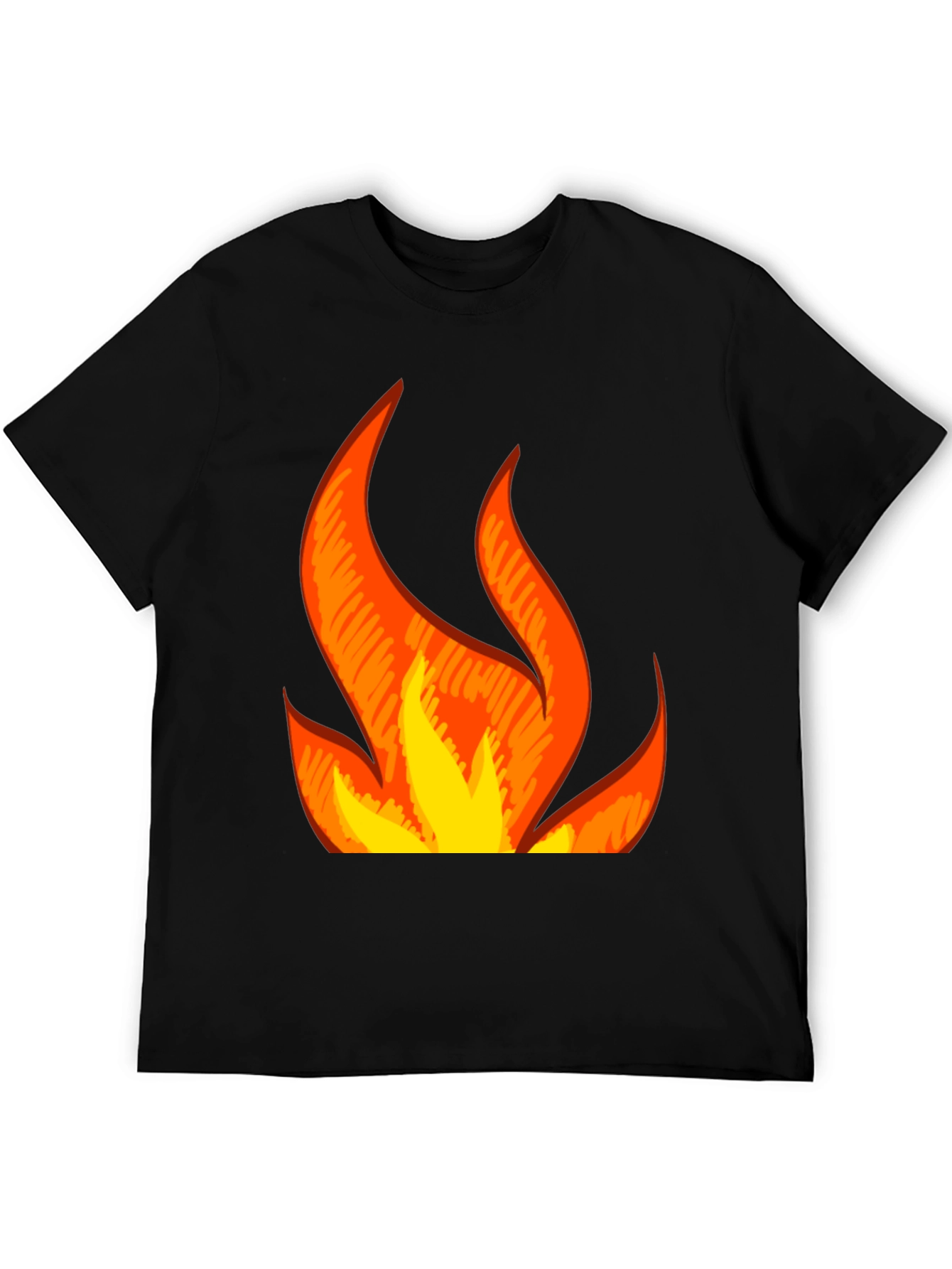 Flaming Hot Graphic Tee - Black Cotton Blend