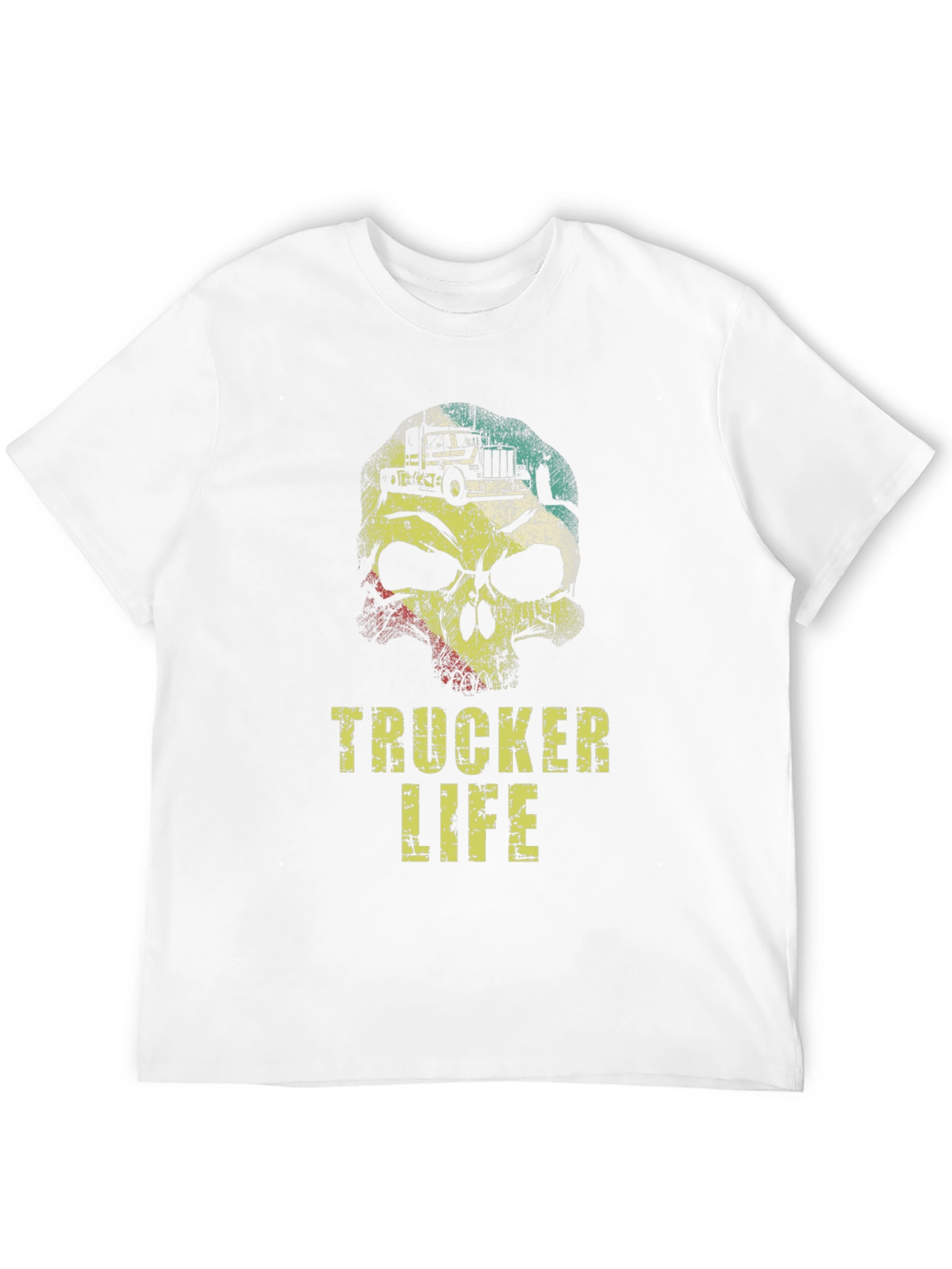 Trucker Life Skull Graphic T-Shirt