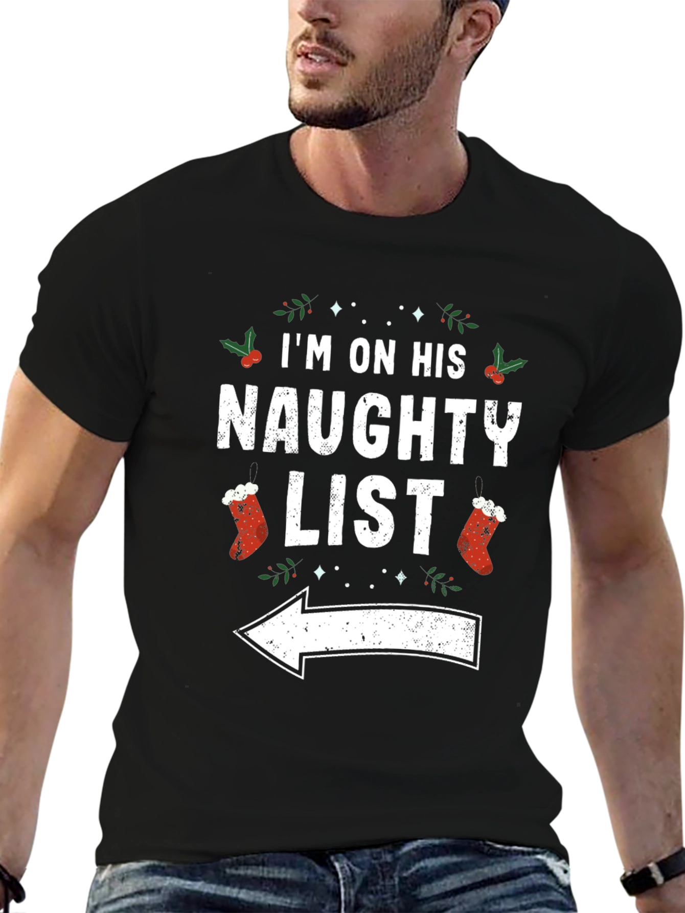 Naughty List Christmas Graphic T-Shirt