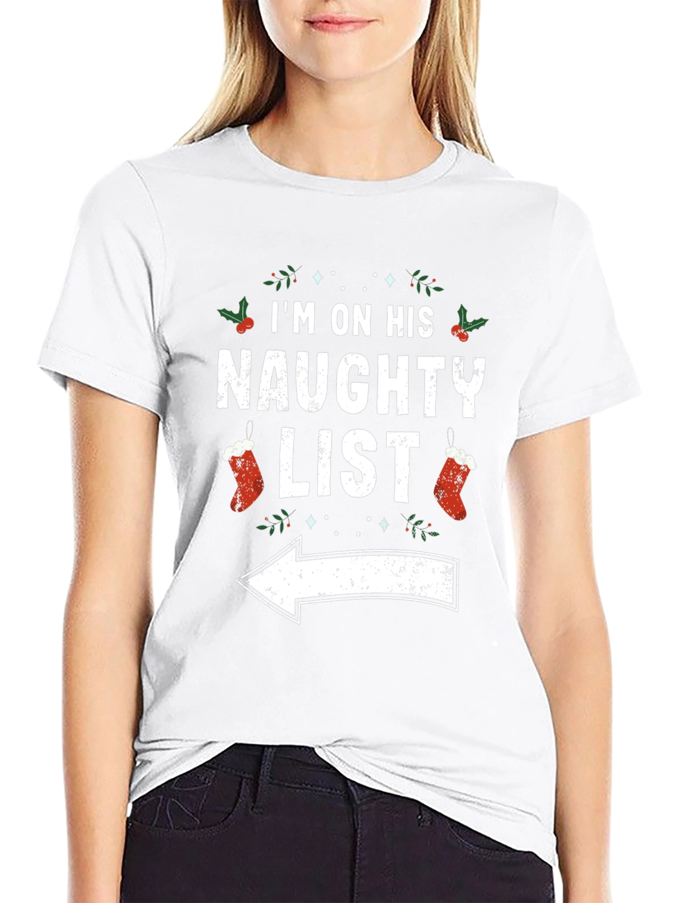 Naughty List Christmas Graphic T-Shirt