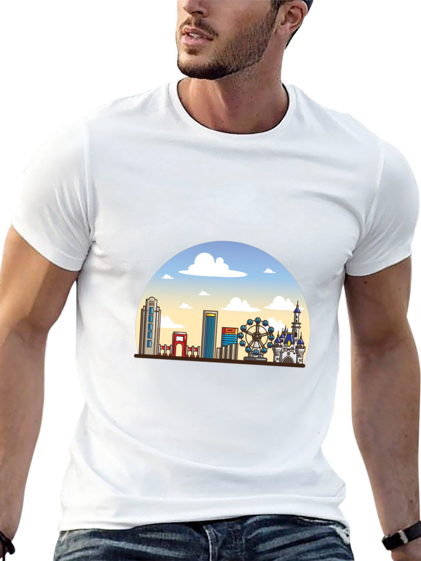 Skyline Graphic T-Shirt - Black Casual Tee
