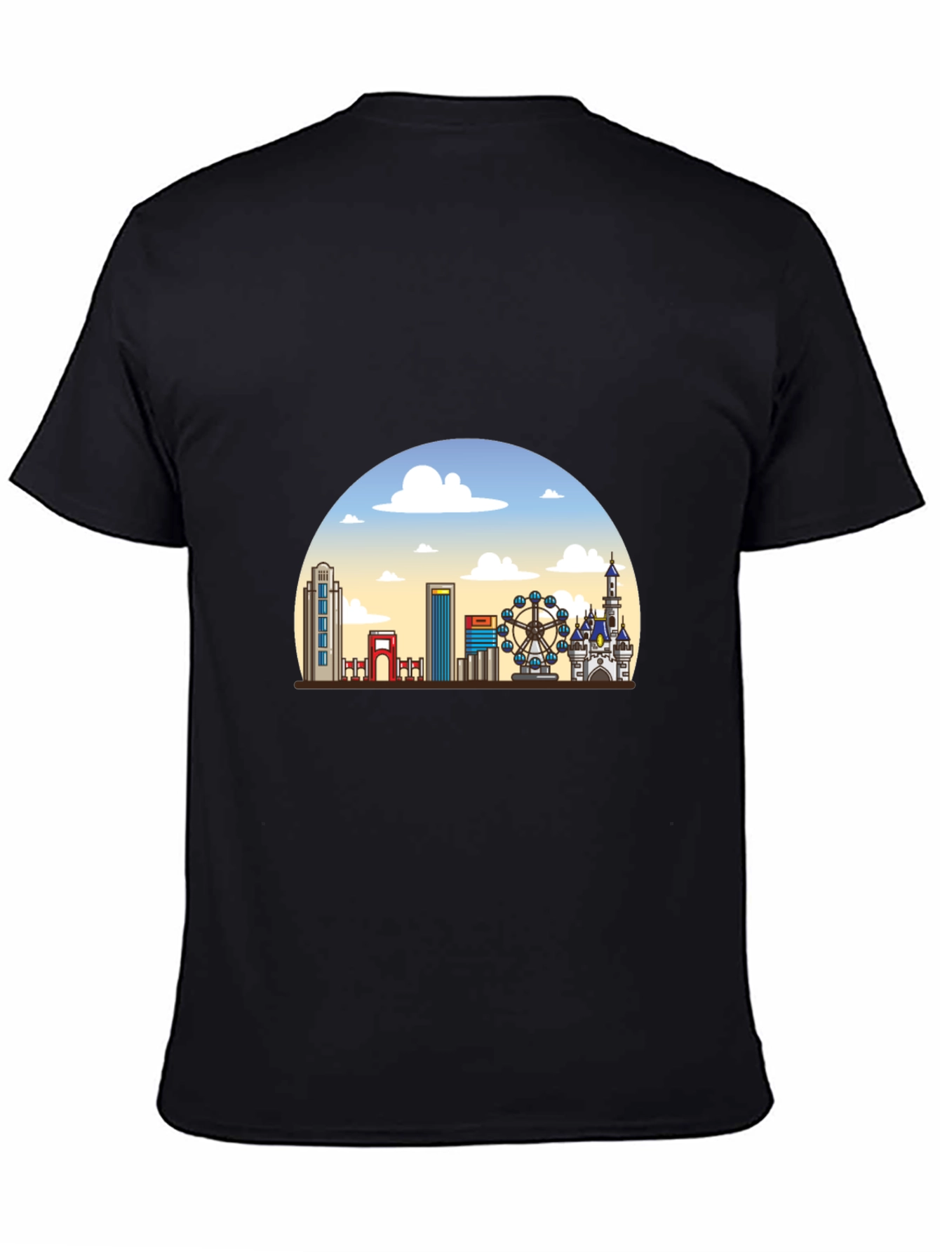 Skyline Graphic T-Shirt - Black Casual Tee