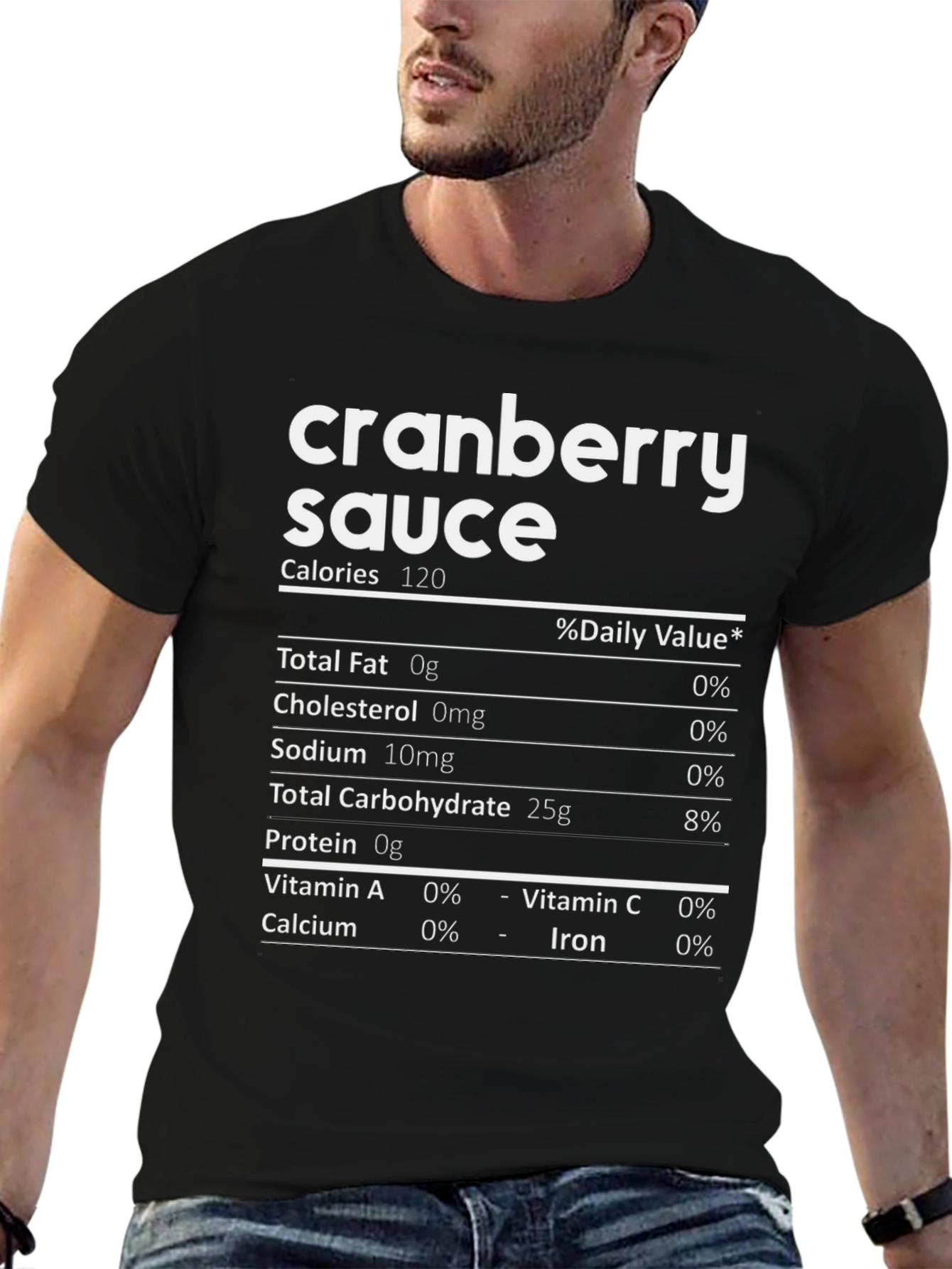 Cranberry Sauce Nutrition Facts Funny Graphic T-Shirt