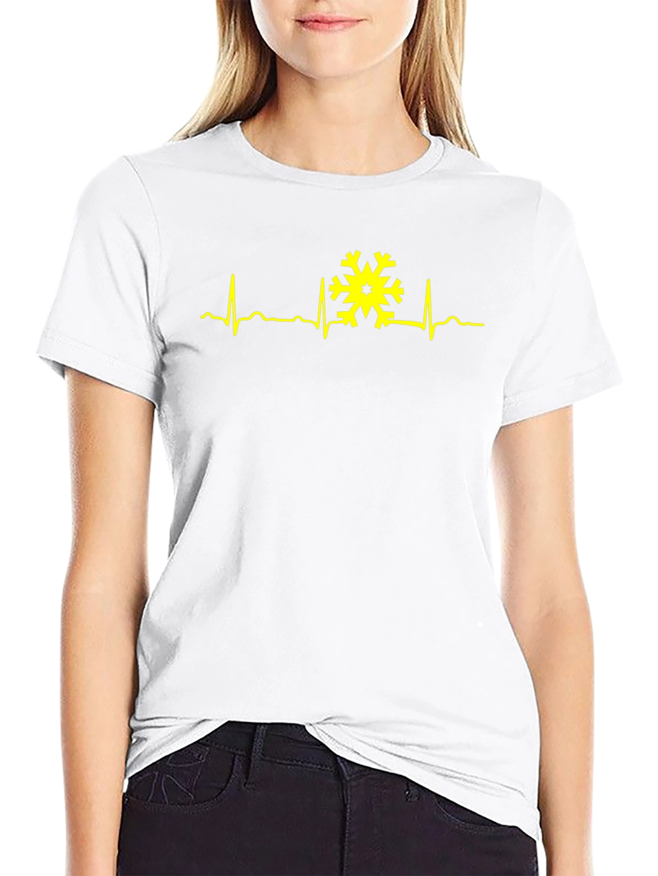 Snowflake Heartbeat Graphic Tee - Winter is Alive!