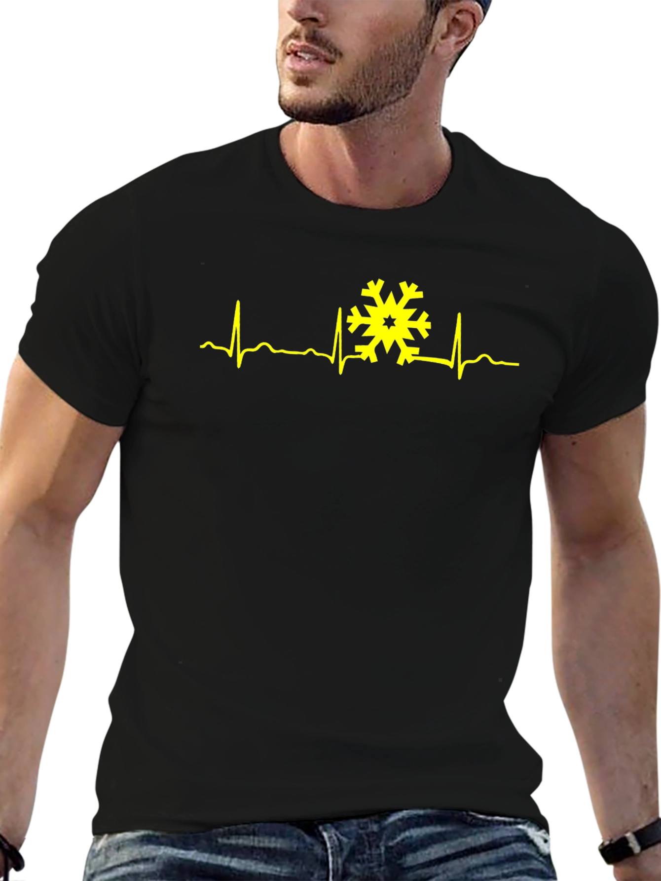 Snowflake Heartbeat Graphic Tee - Winter is Alive!