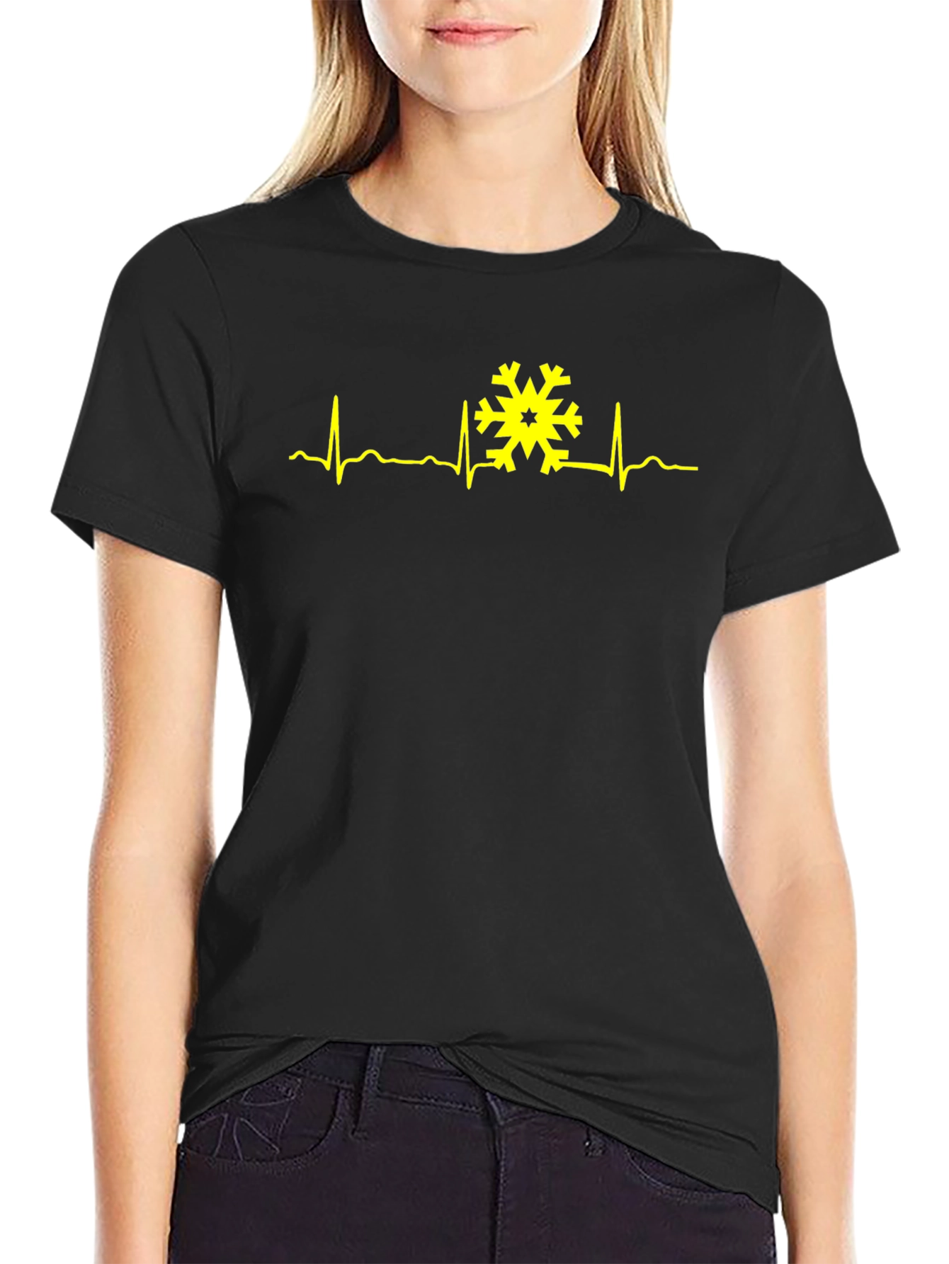 Snowflake Heartbeat Graphic Tee - Winter is Alive!