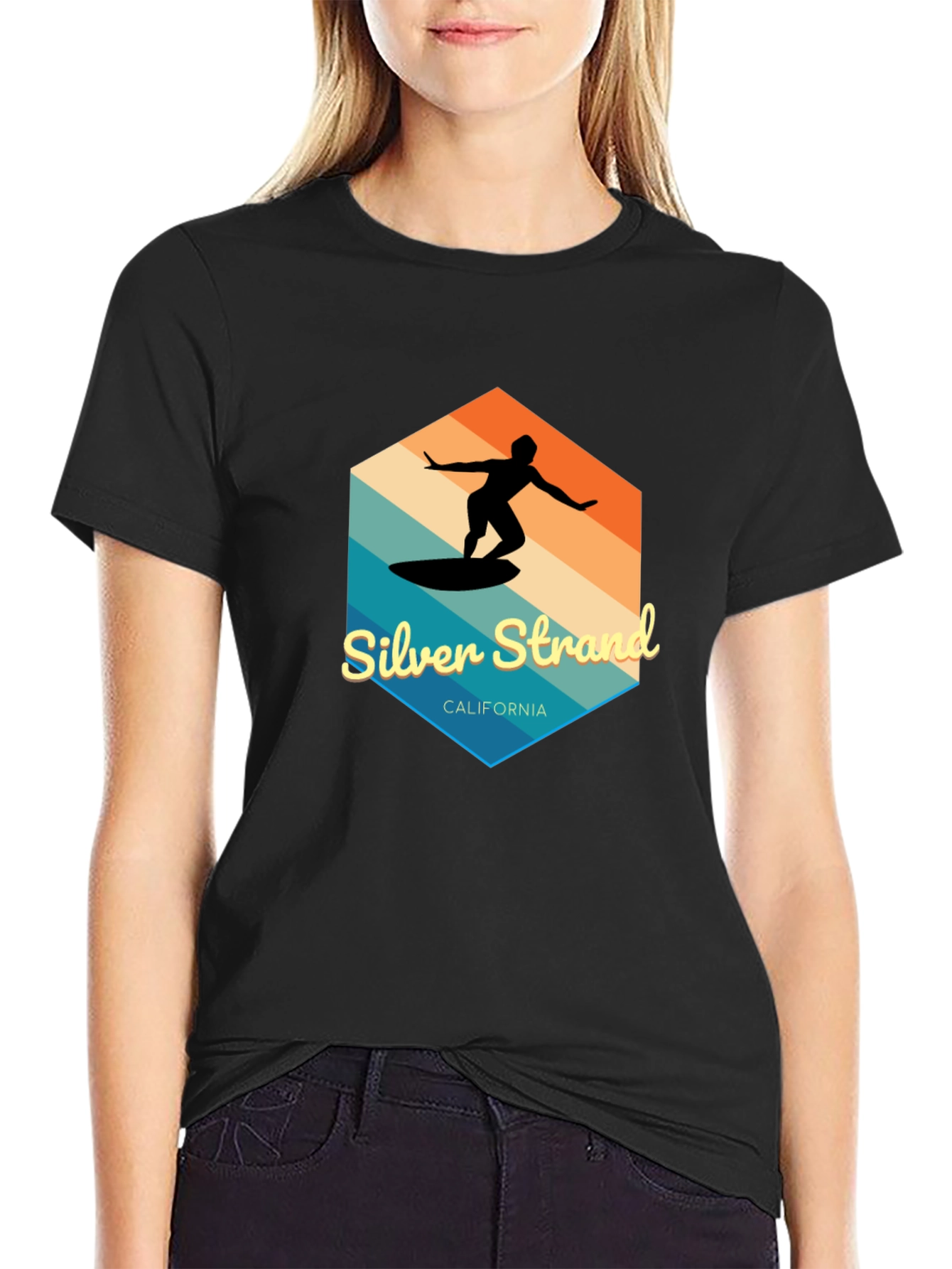 Silver Strand California Surfer Graphic Tee