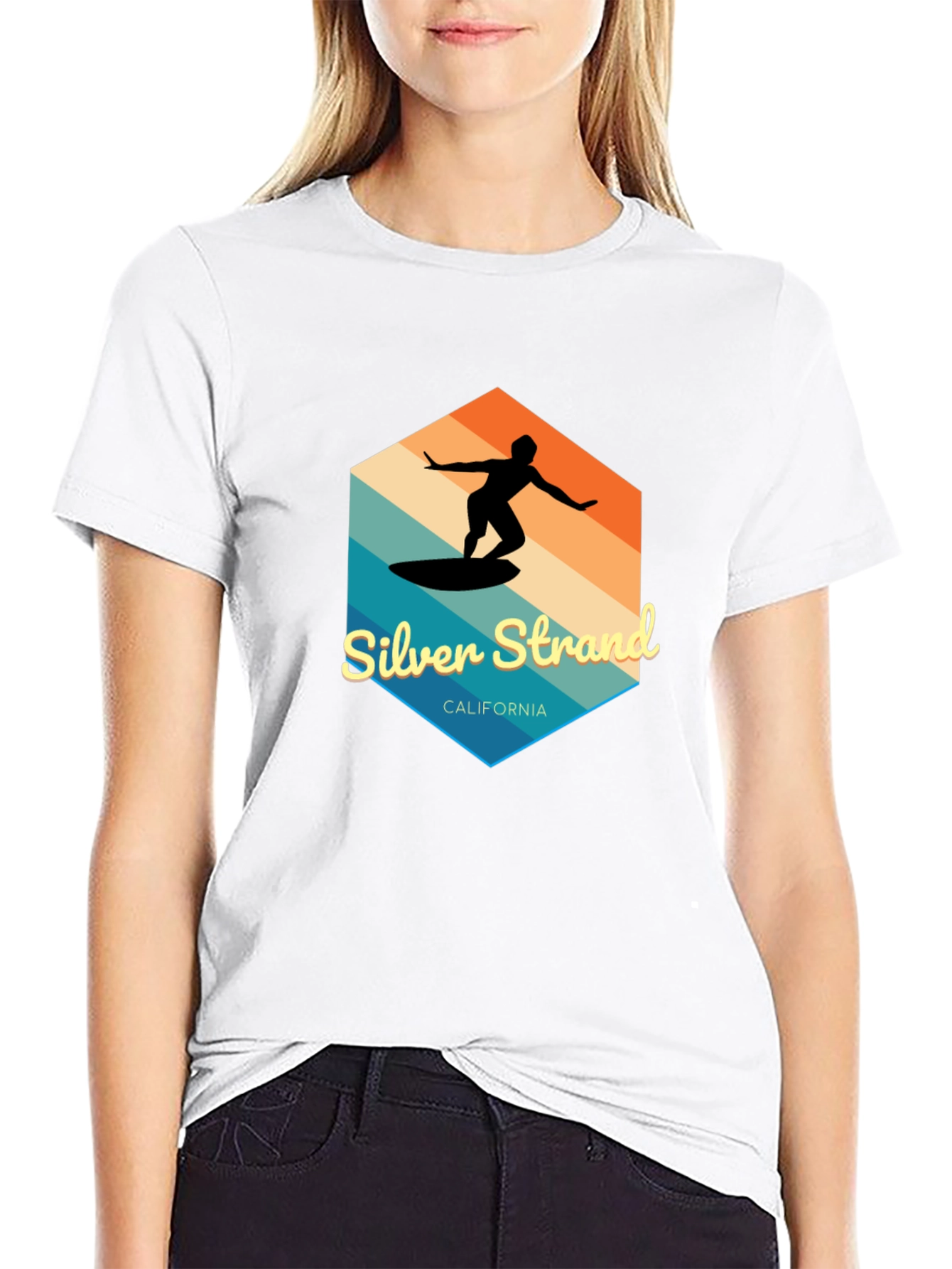 Silver Strand California Surfer Graphic Tee