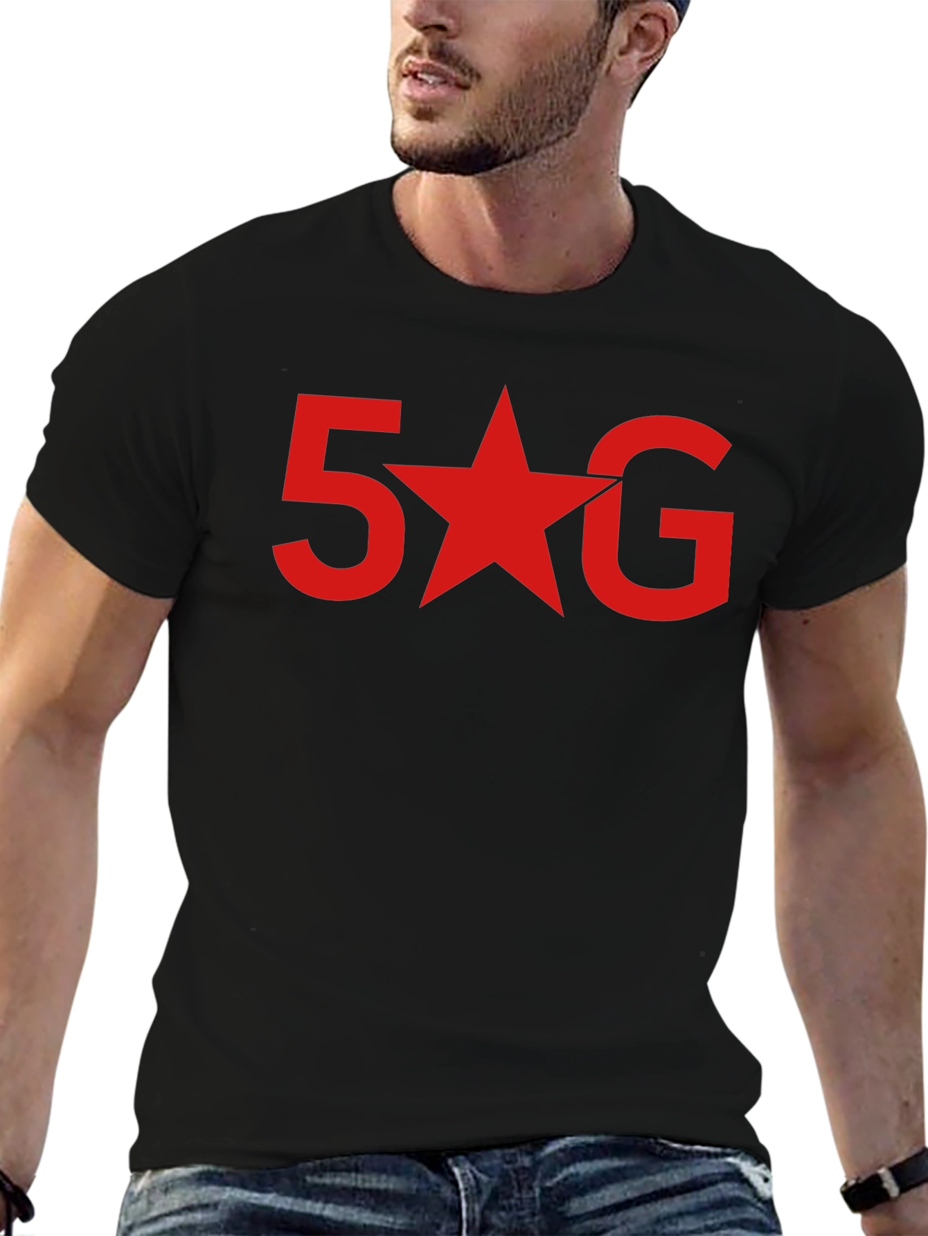 5 Star G Graphic Tee - Modern Black T-Shirt