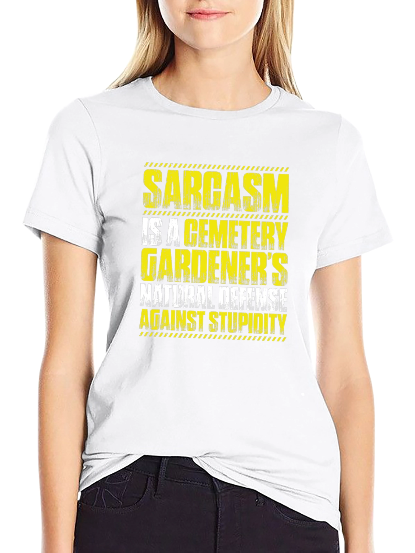 Sarcasm Cemetery Gardeners Defense Black T-Shirt