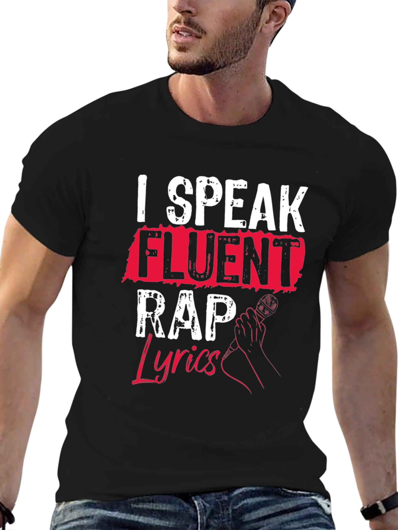 I Speak Fluent Rap Lyrics Black T-Shirt