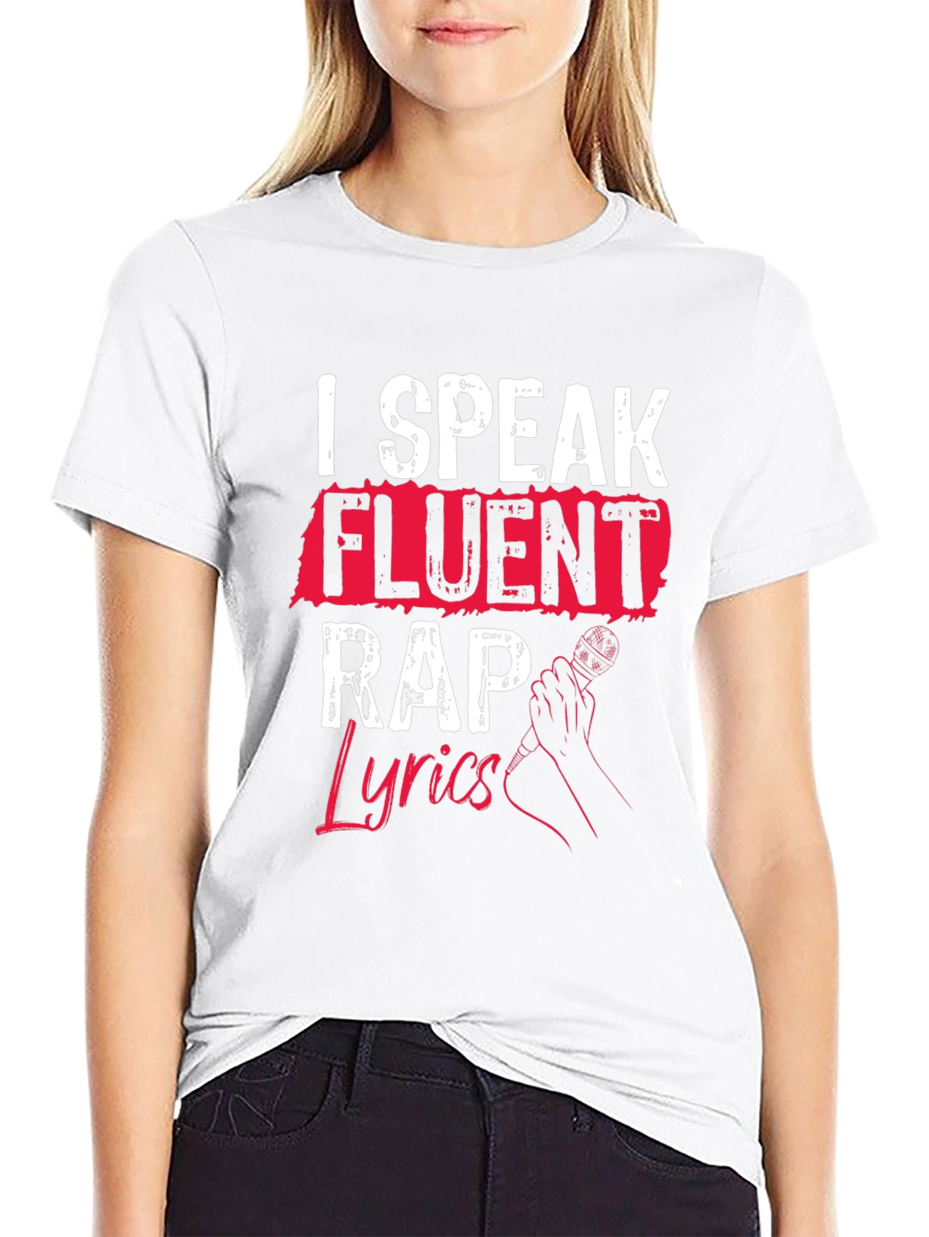 I Speak Fluent Rap Lyrics Black T-Shirt
