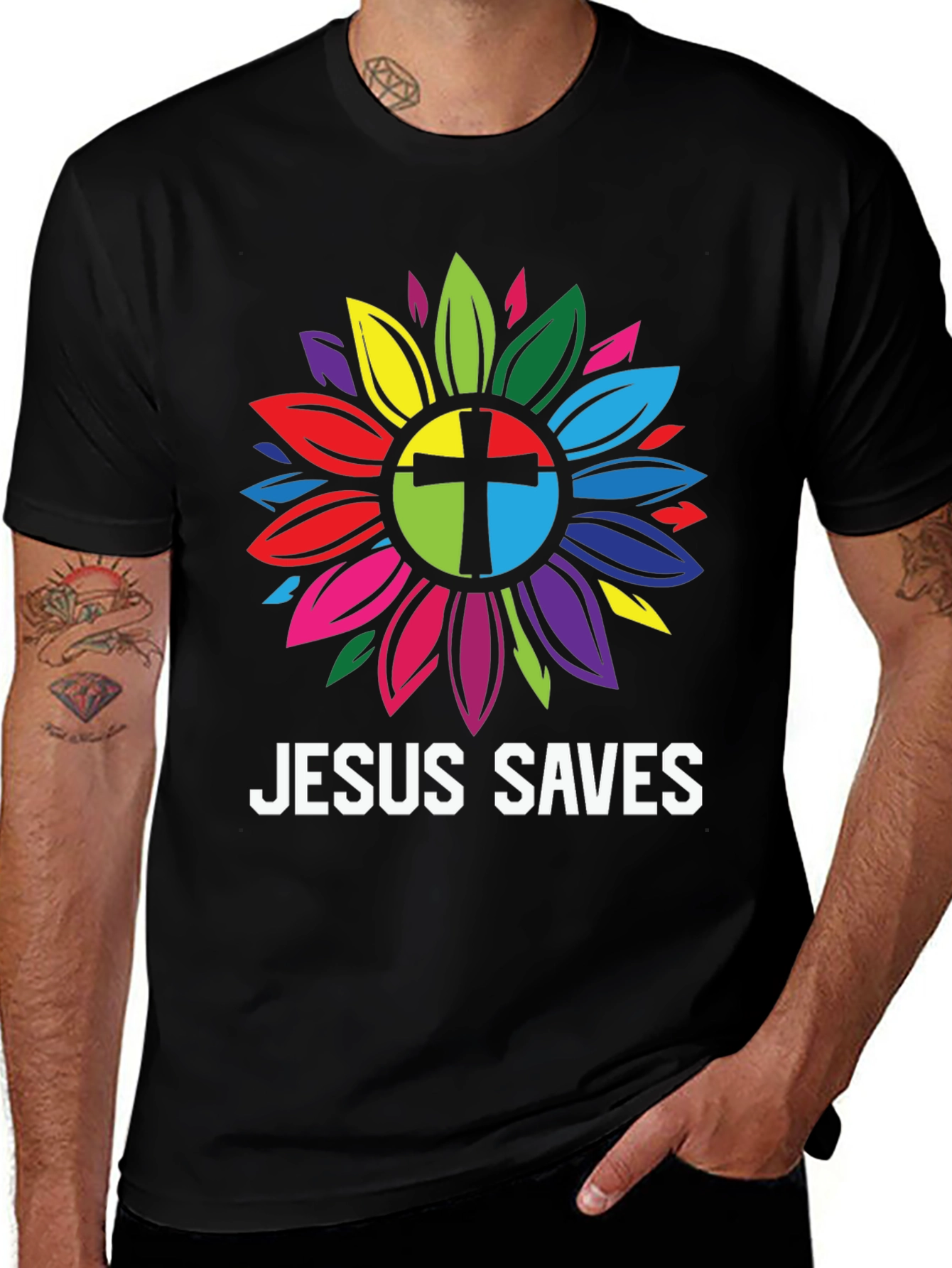 Jesus Saves Sunflower Graphic Tee